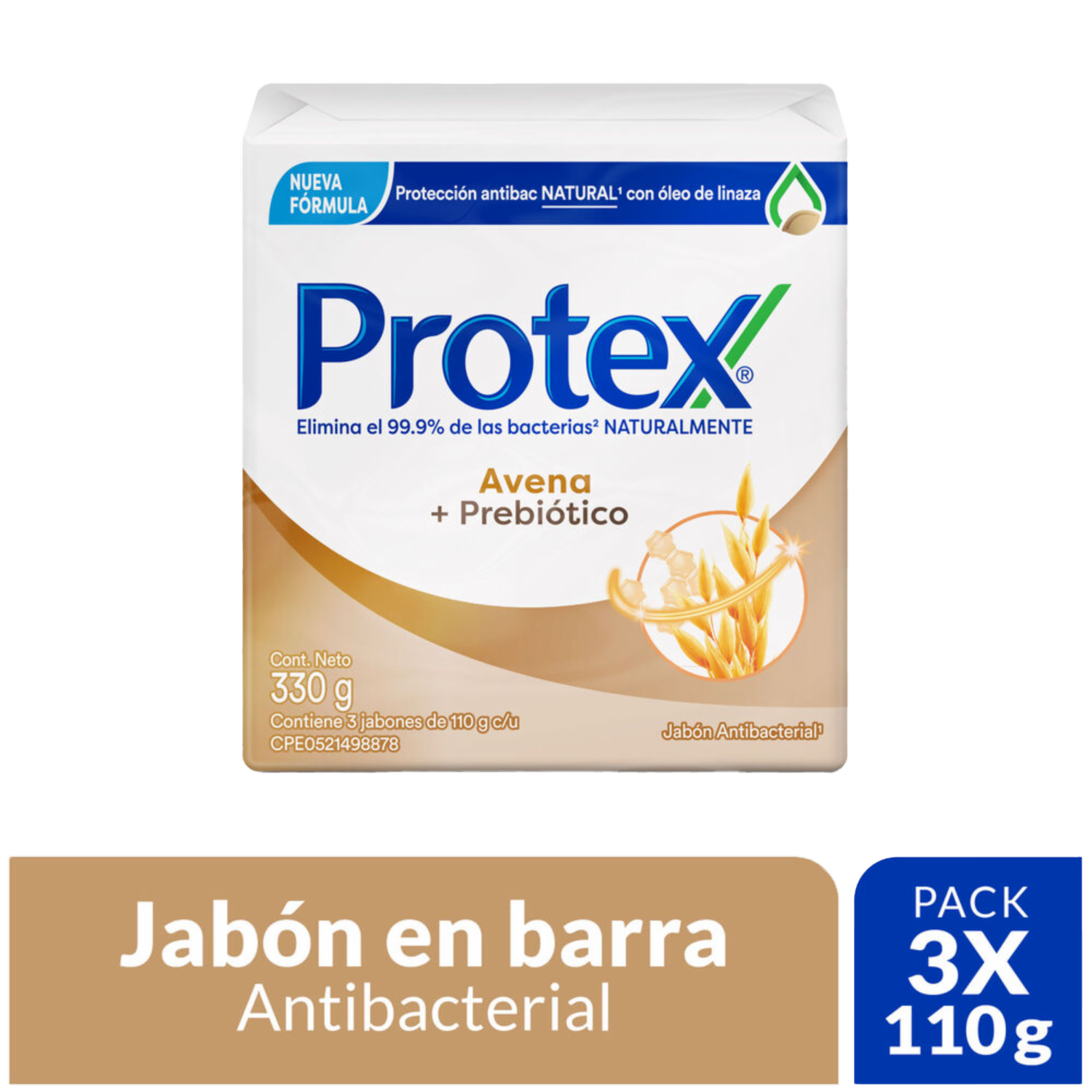 Jabón En Barra De Avena PROTEX 3 X 110 G
