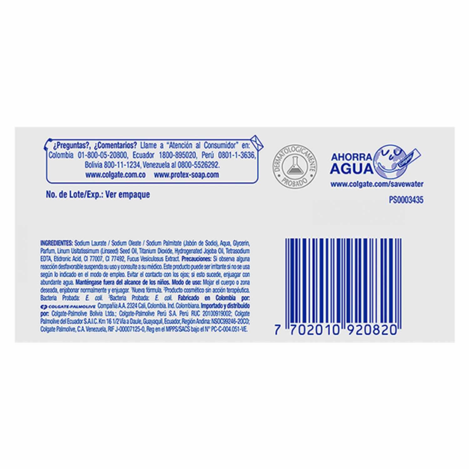 Jabón En Barra Limpieza Profunda Antibacterial PROTEX 3×110 G