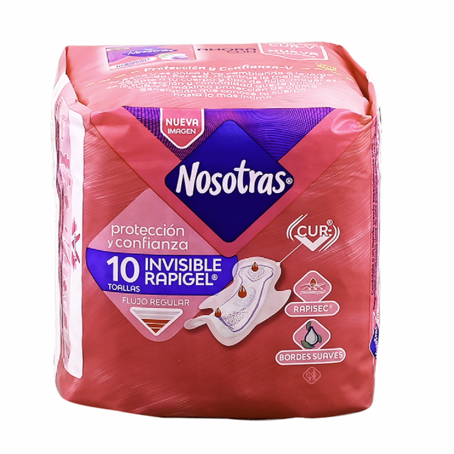 Tollas Sanitarias Invisible Rapigel Aloe NOSOTRAS X 10 Uds