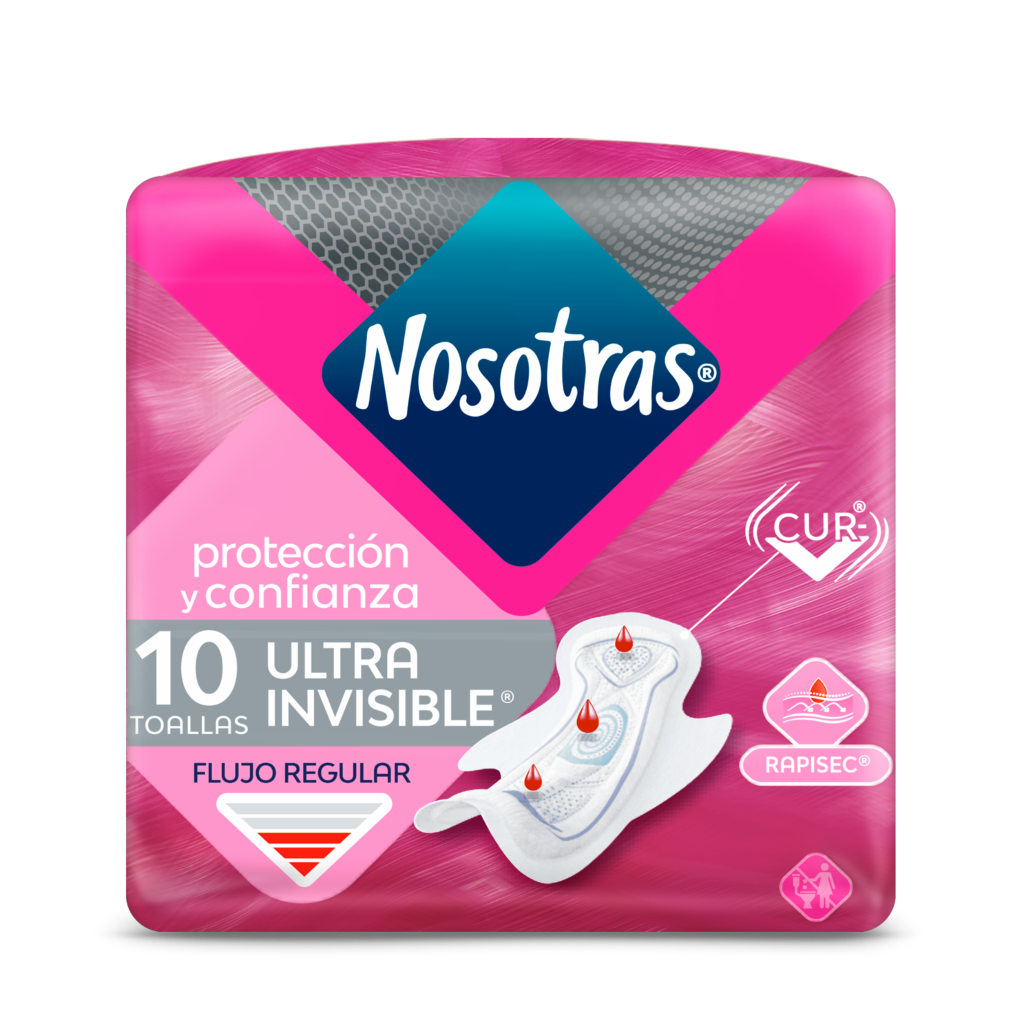 Toallas Sanitarias Ultra Invisible Rapigel NOSOTRAS X 10 Uds