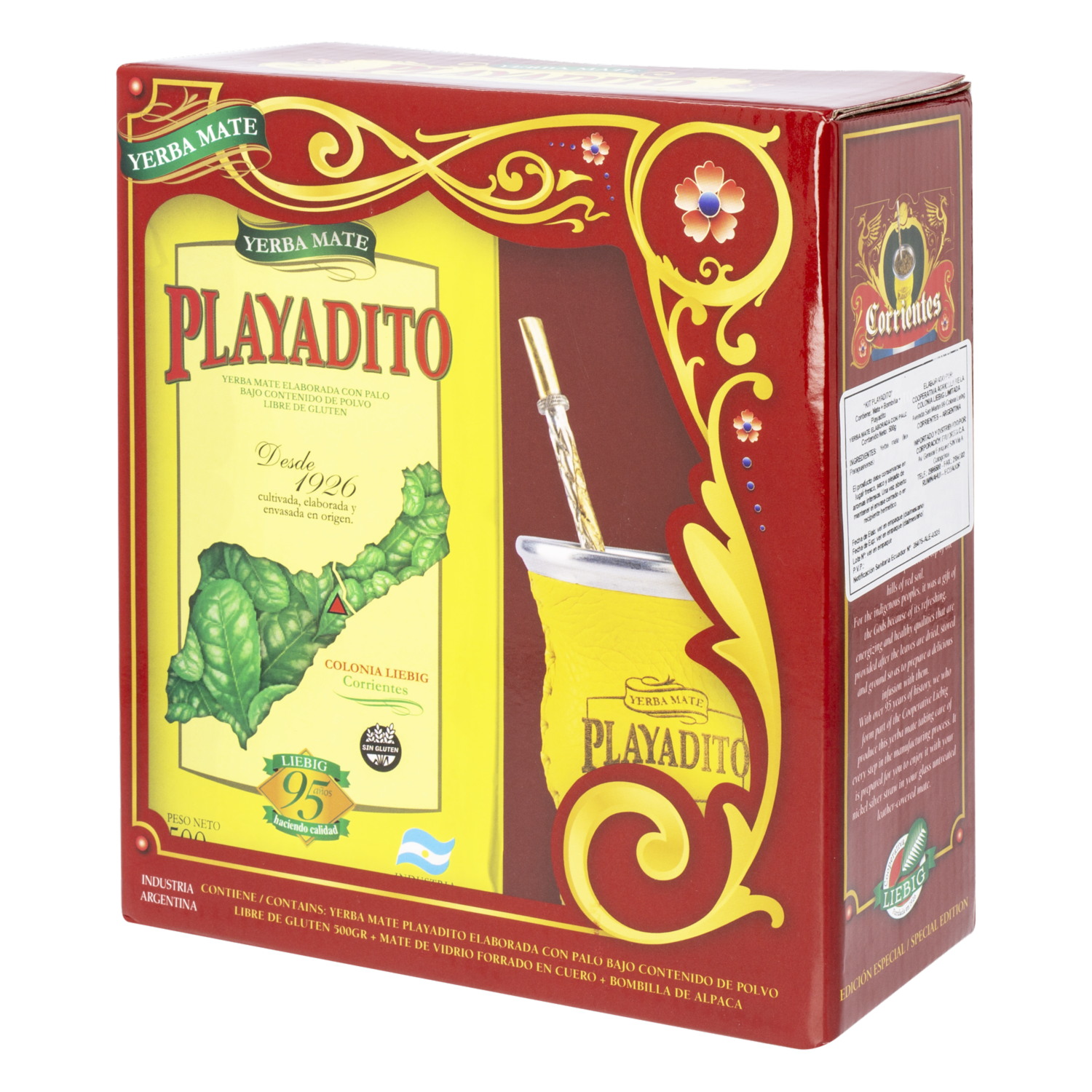 Yerba Mate Kit Bombilla Y Matero PLAYADITO 500 G