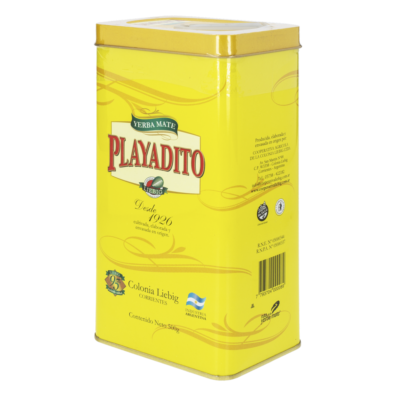 Yerba Mate Con Palo En Lata PLAYADITO 500 G