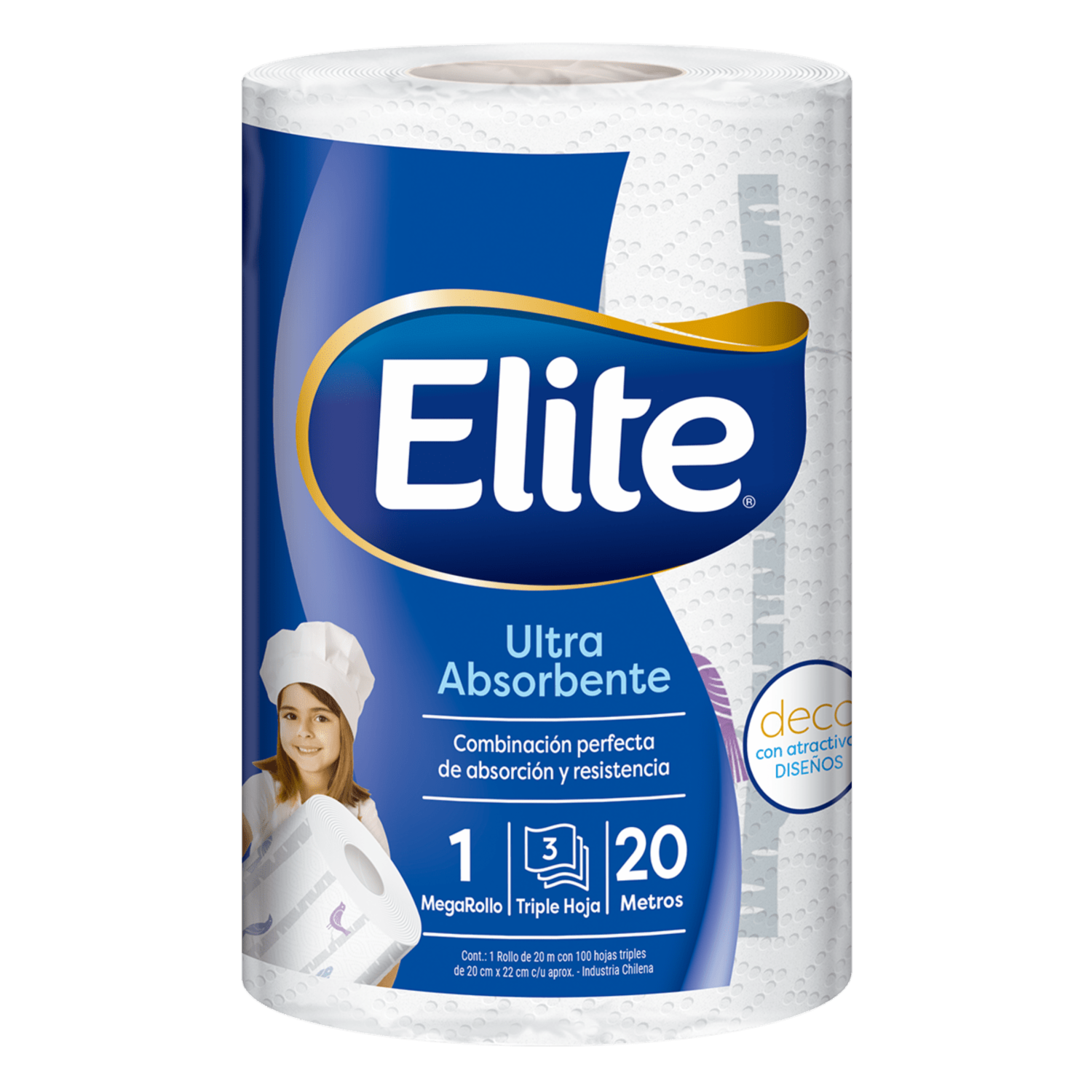Toalla De Papel Maxi Rollo Triple Hoja Deco ELITE 1 X 20 M