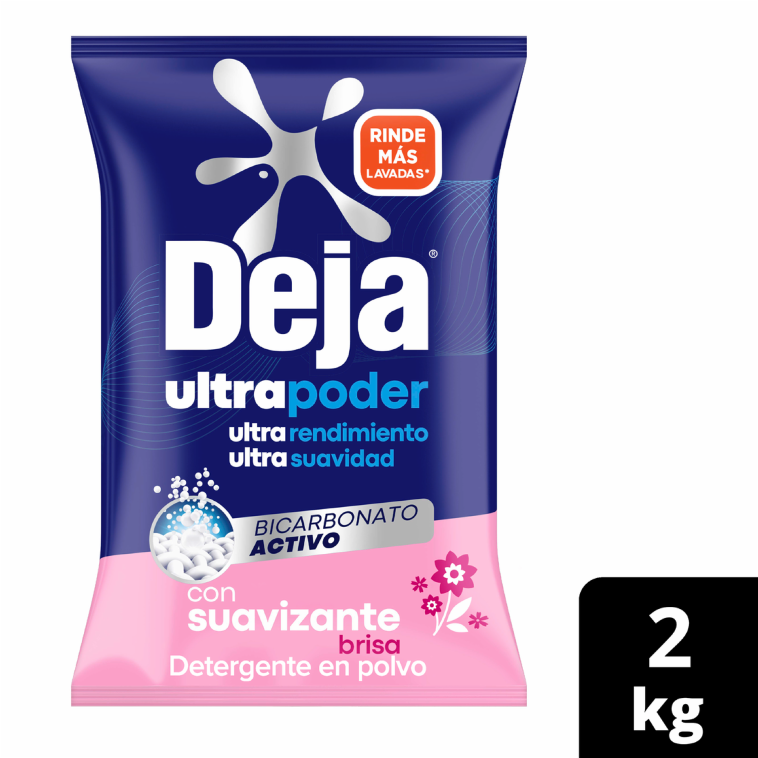 Detergente En Polvo Brisa Primavera Con Suavizante + Bicarbonato DEJA 2 Kg