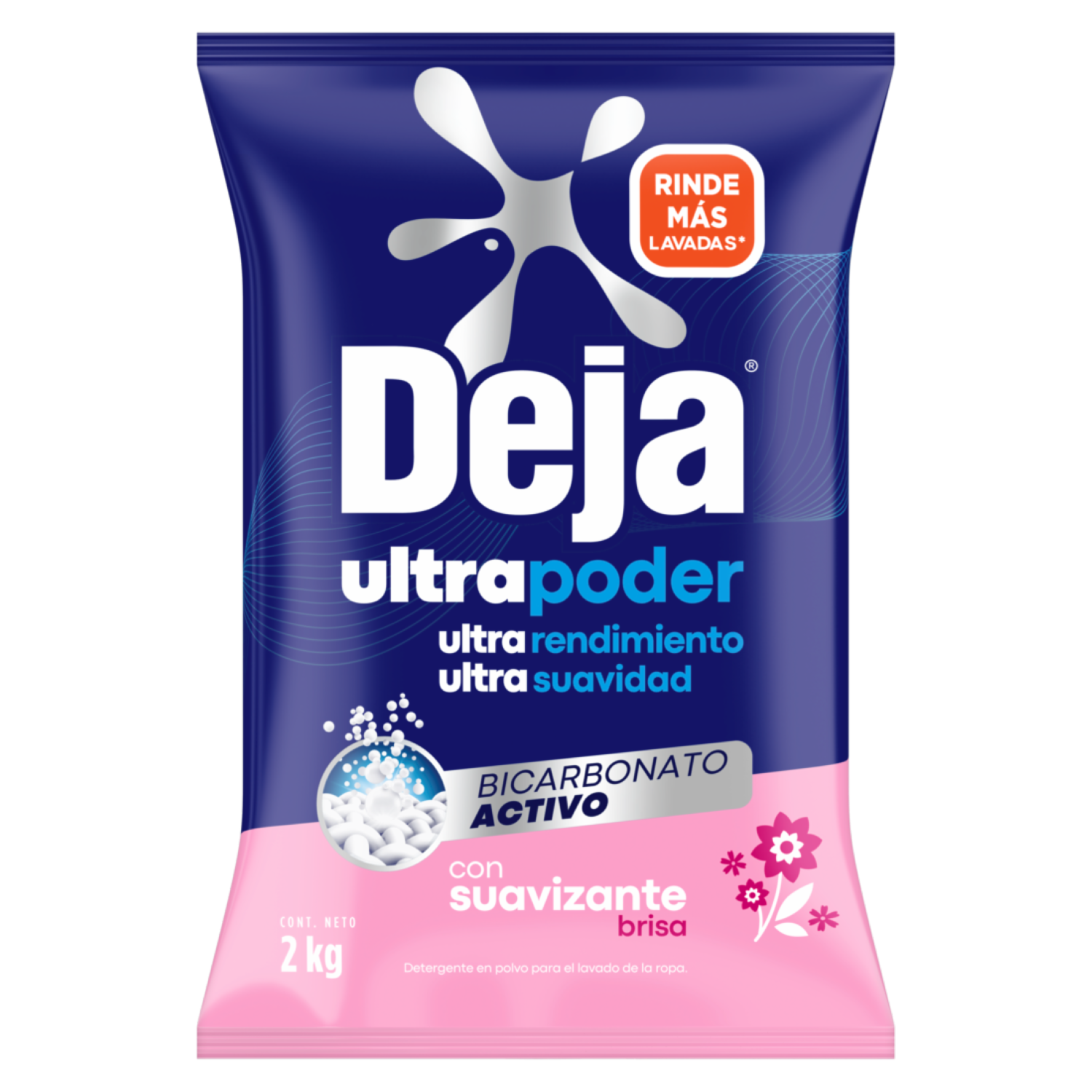 Detergente En Polvo Brisa Primavera Con Suavizante + Bicarbonato DEJA 2 Kg