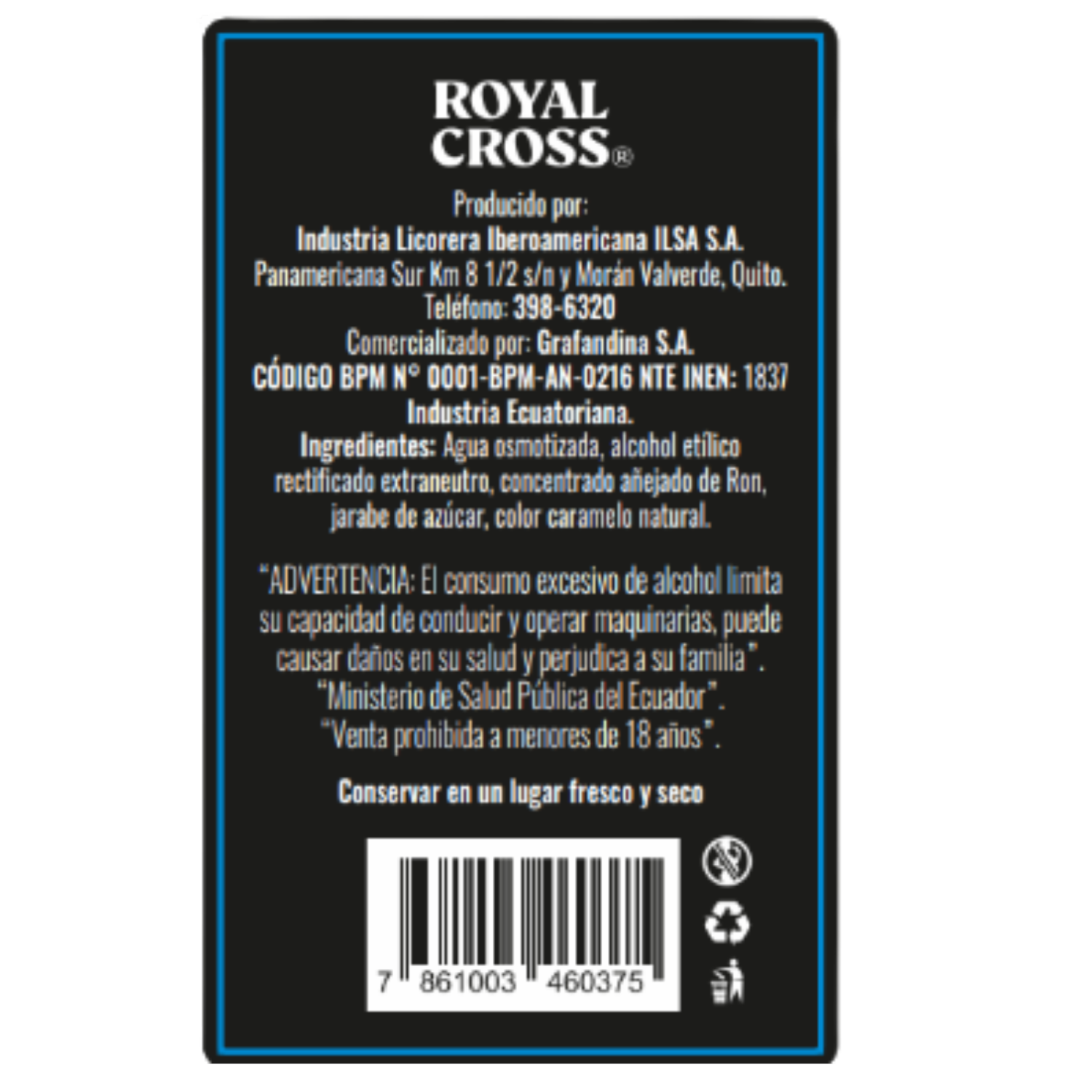 Licor De Ron ROYAL CROSS 750 Ml