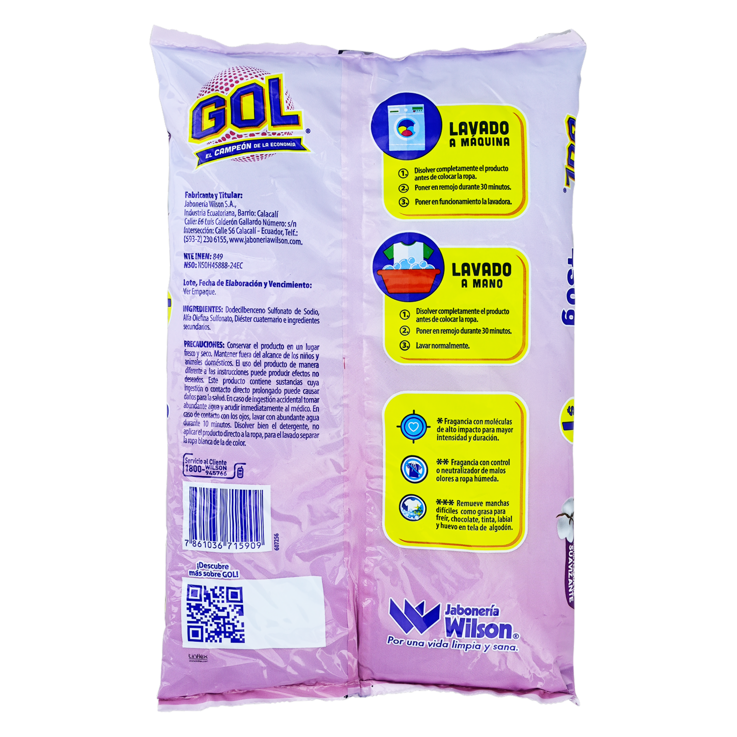 Detergente En Polvo Con Un Toque De Suavizante GOL 450 G