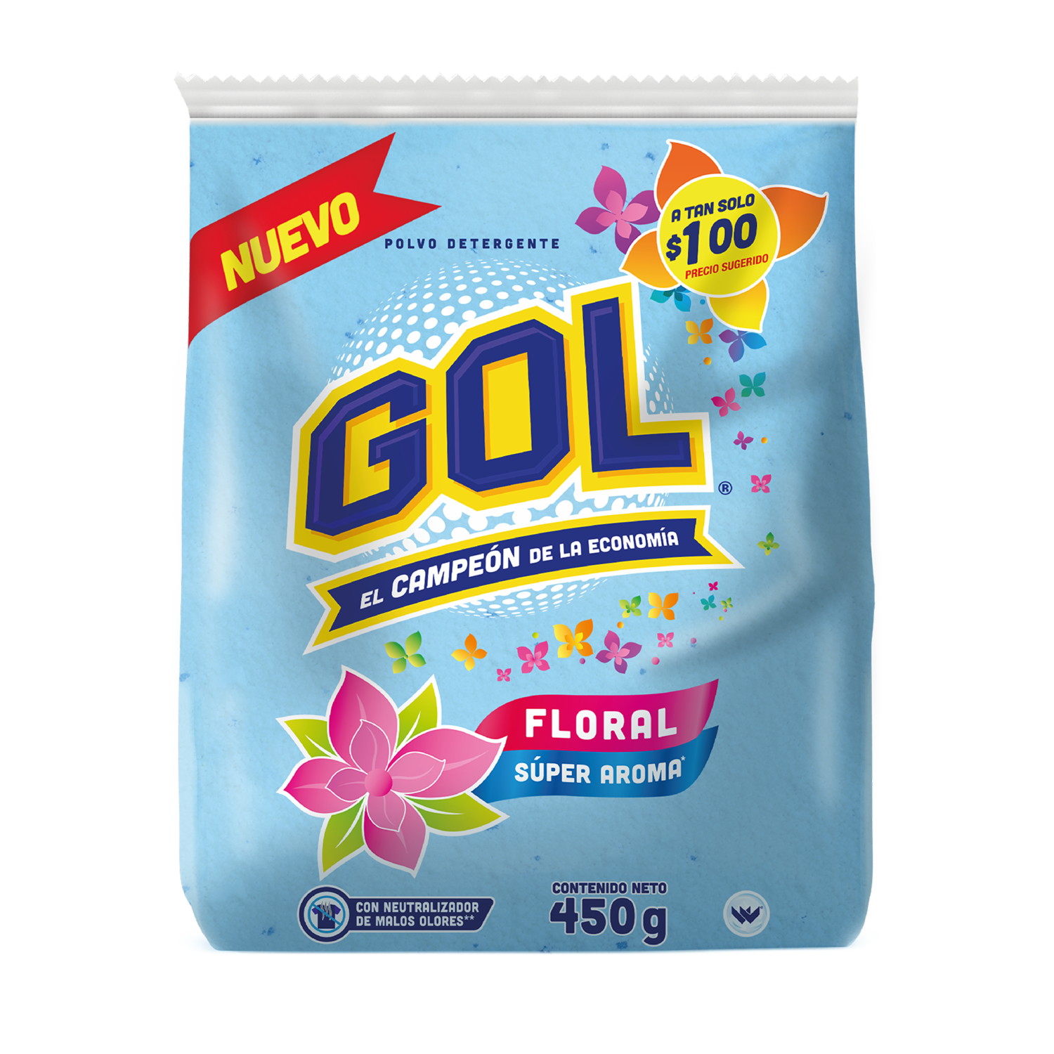 Detergente En Polvo Aroma Floral GOL 450 G