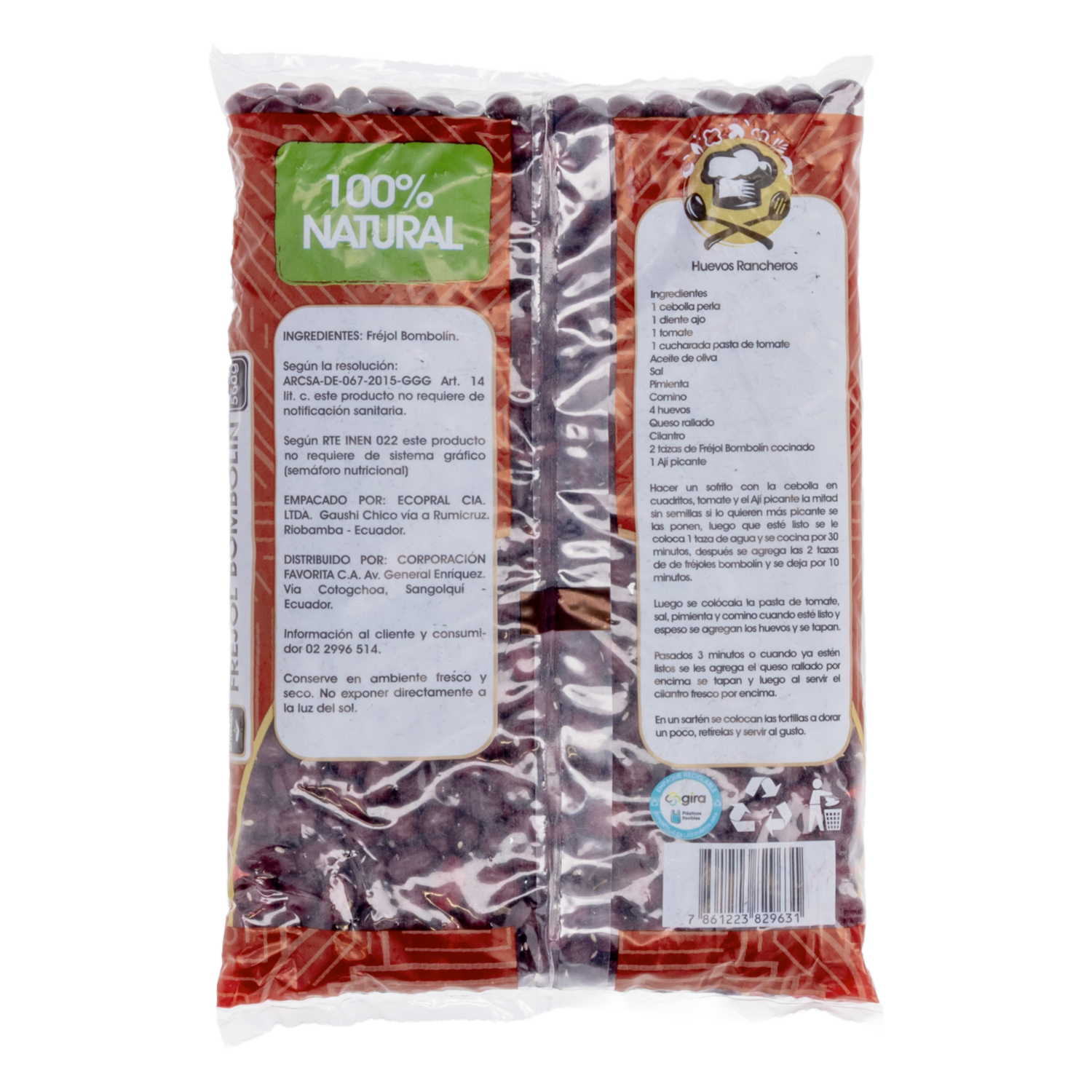 Fréjol Bombolín Rojo EL ARTESANAL 500 G