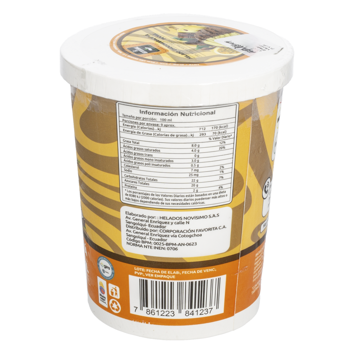 Helado Chocomaracuya EL ARTESANAL 900 Ml