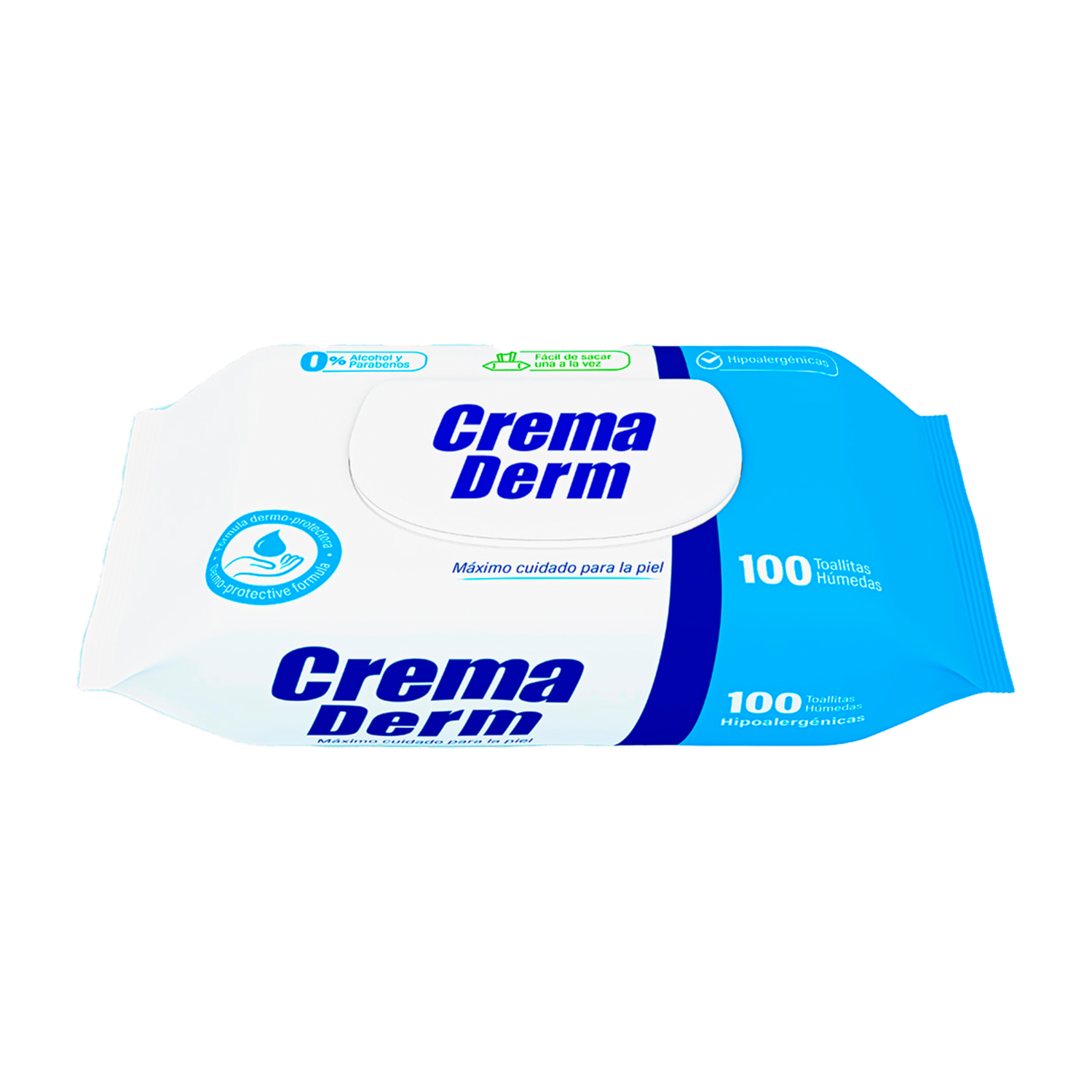 Pañitos Húmedos 0% Alcohol Y Parabenos CREMA DERM X 100 Uds