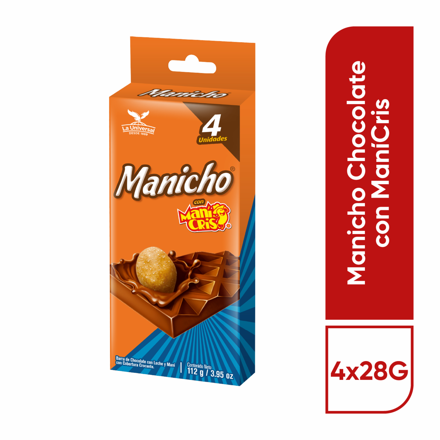 Chocolate Con Maní Cris MANICHO 4 X 28 G