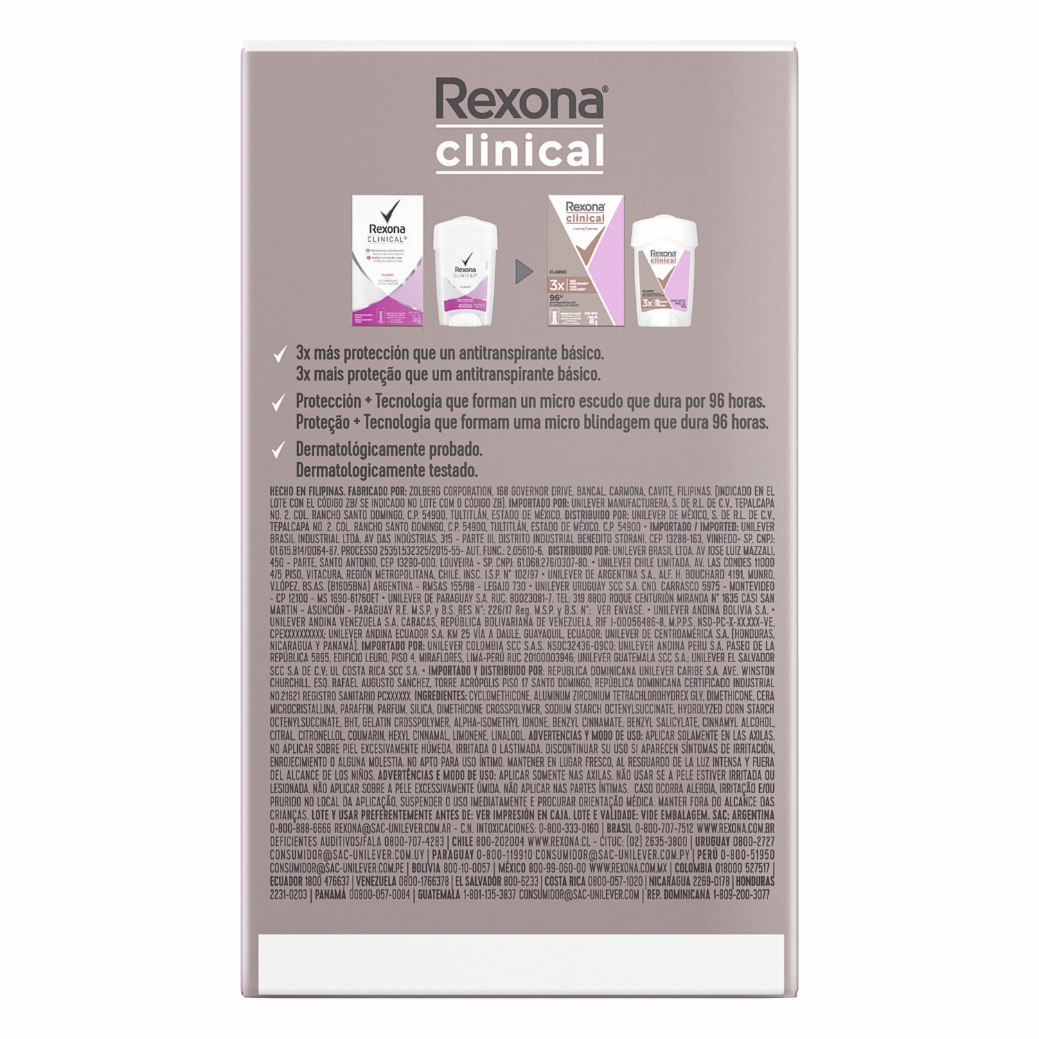Desodorante En Barra Clinical Women REXONA Inner Pack 48 G