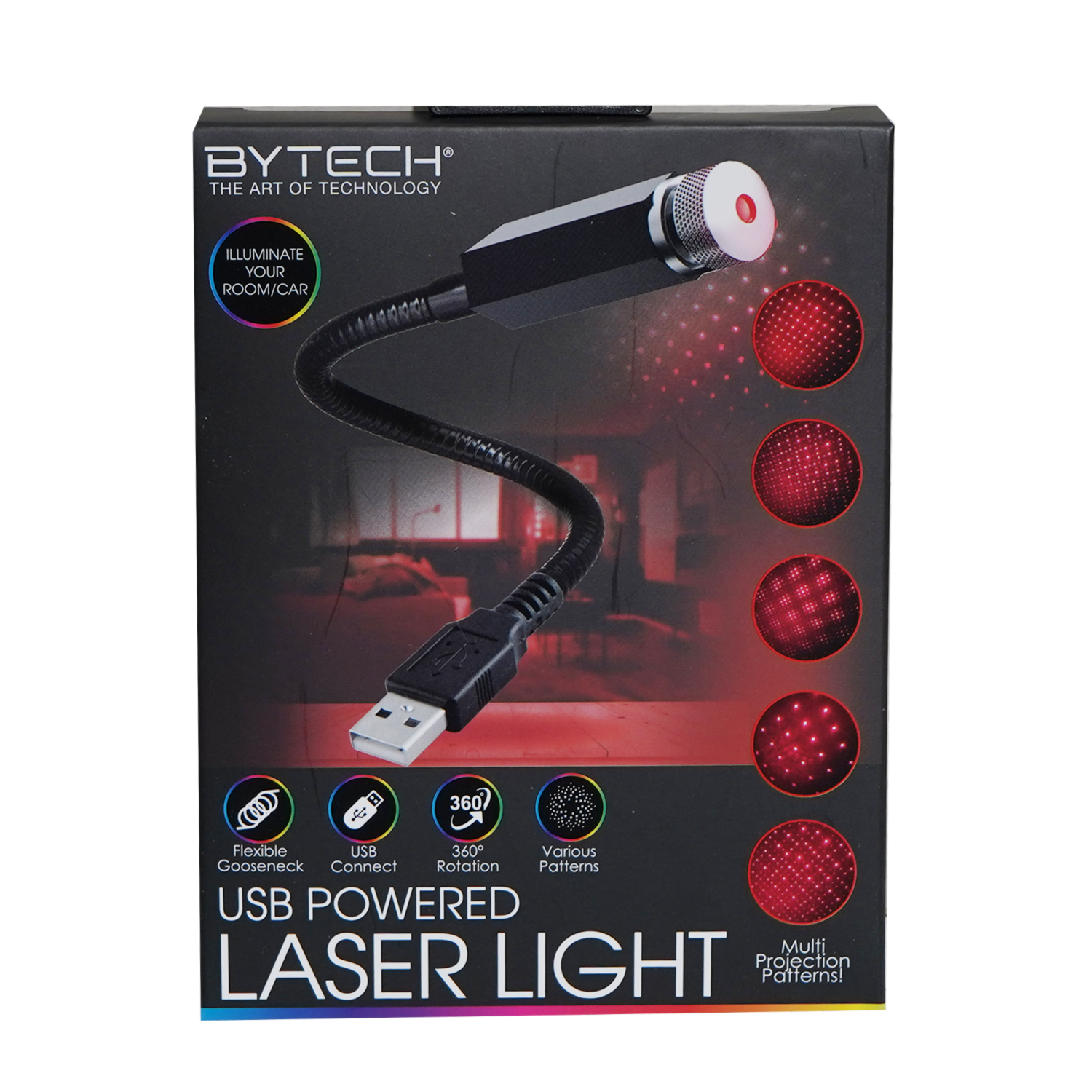 Proyector Láser De Estrellas Rojo BYTECH USB
