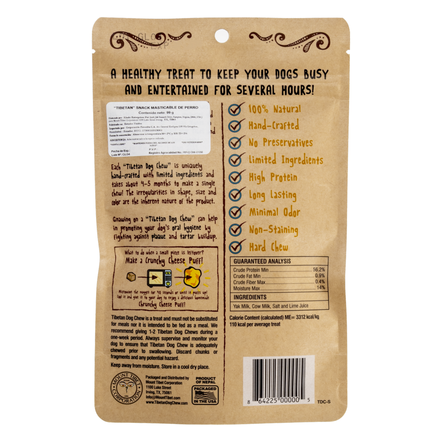 Snack Para Perros Chew Chesse DOG TREATS 99.22 G