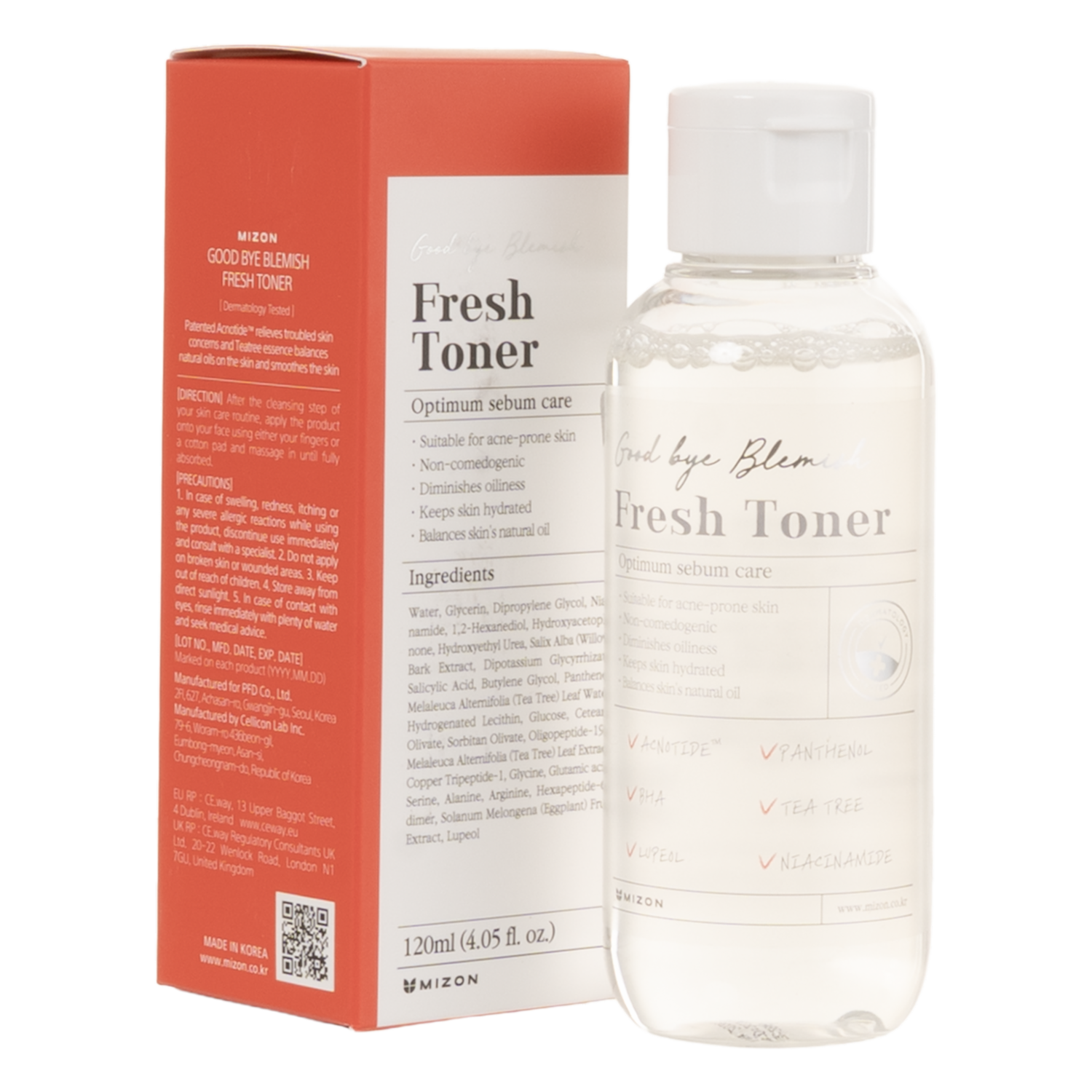 Tónico Facial Refrescante Adiós Imperfecciones MIZON 120 Ml