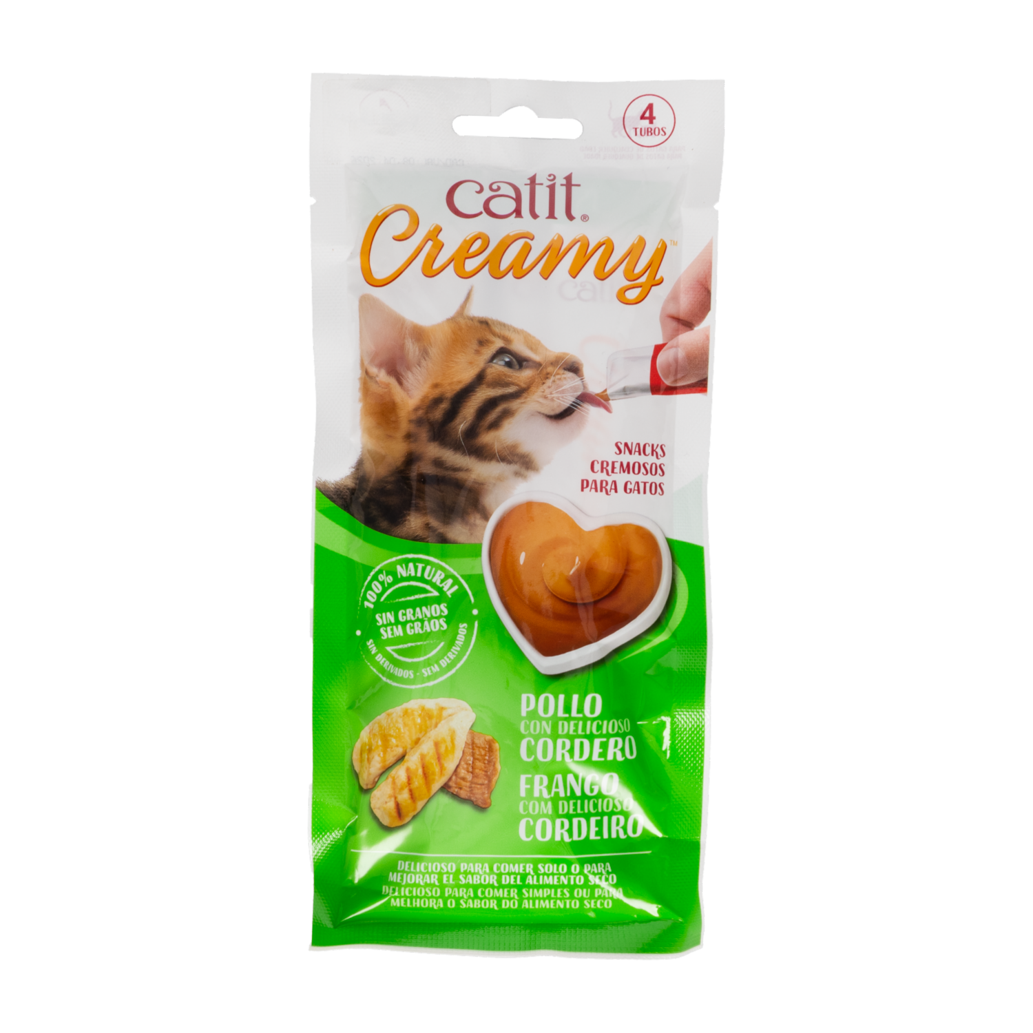 Alimento Para Gatos Húmedo Sabor Creamy Pollo Y Cordero CATIT 4X10 G