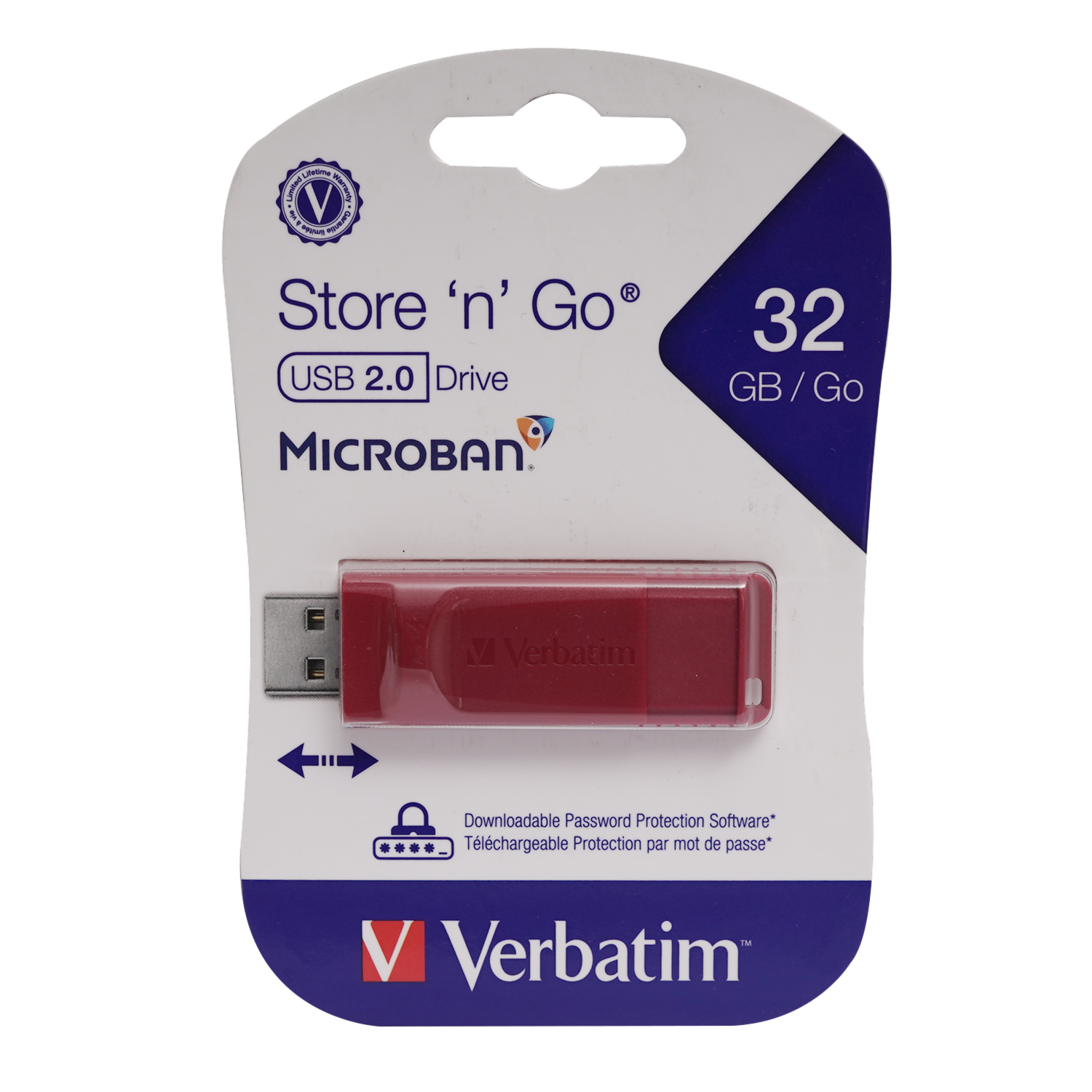 Memoria Usb Retráctil Sng Rojo VERBATIM 32 GB
