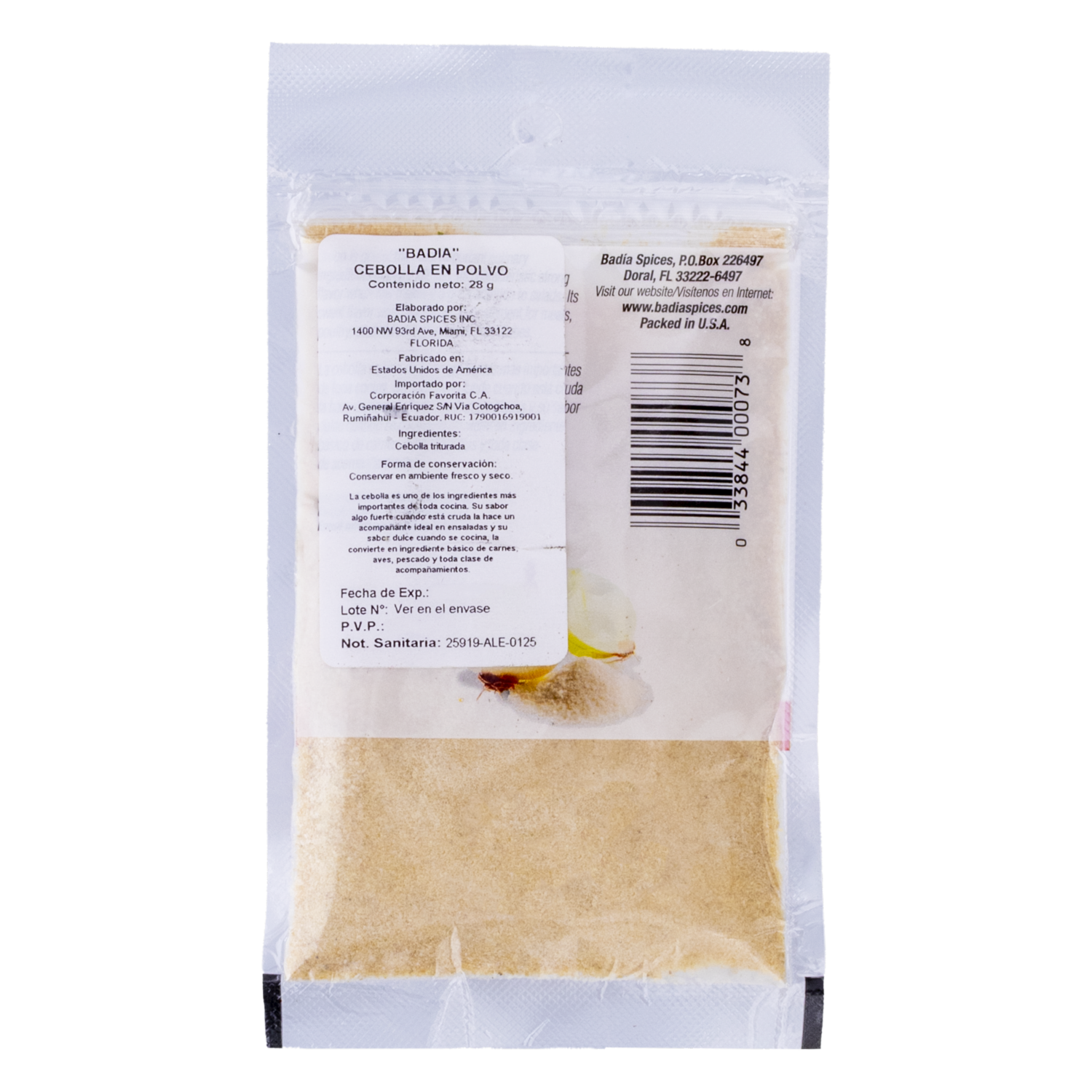 Cebolla En Polvo BADIA 28 G