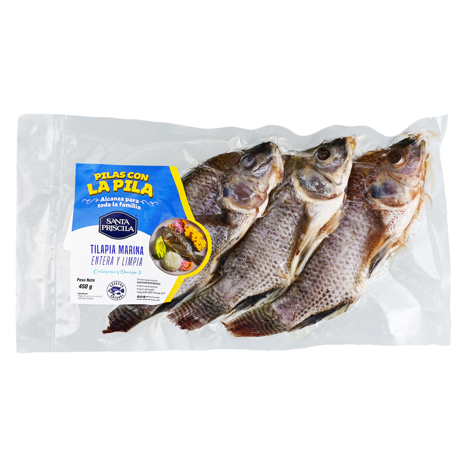 Tilapias Marina Entera Y Limpia SANTA PRISCILA 450 G
