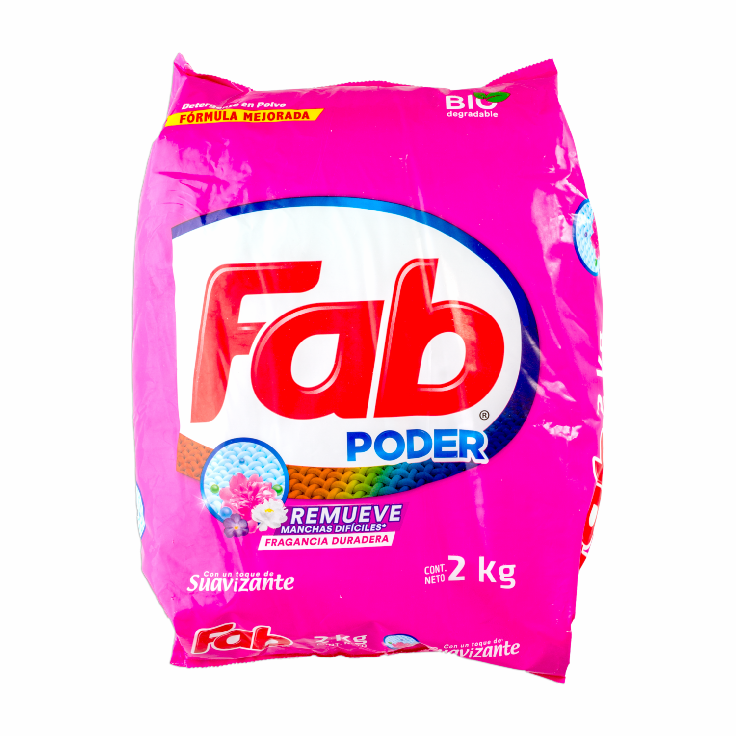 Detergente En Polvo Poder Con Un Toque De Suavizante FAB 2000 G