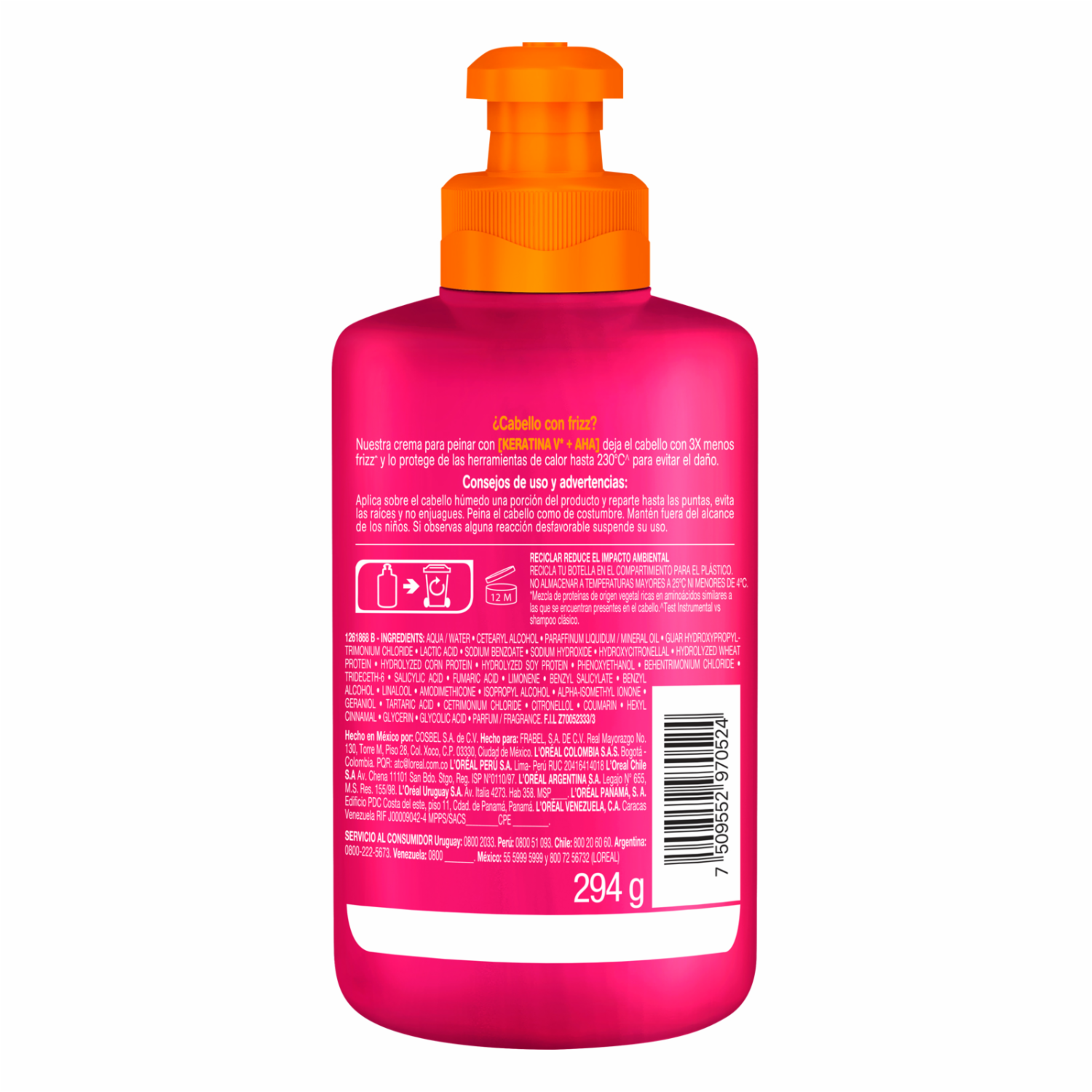 Crema Para Peinar Dream Liso ELVIVE L’ORÉAL 300 Ml