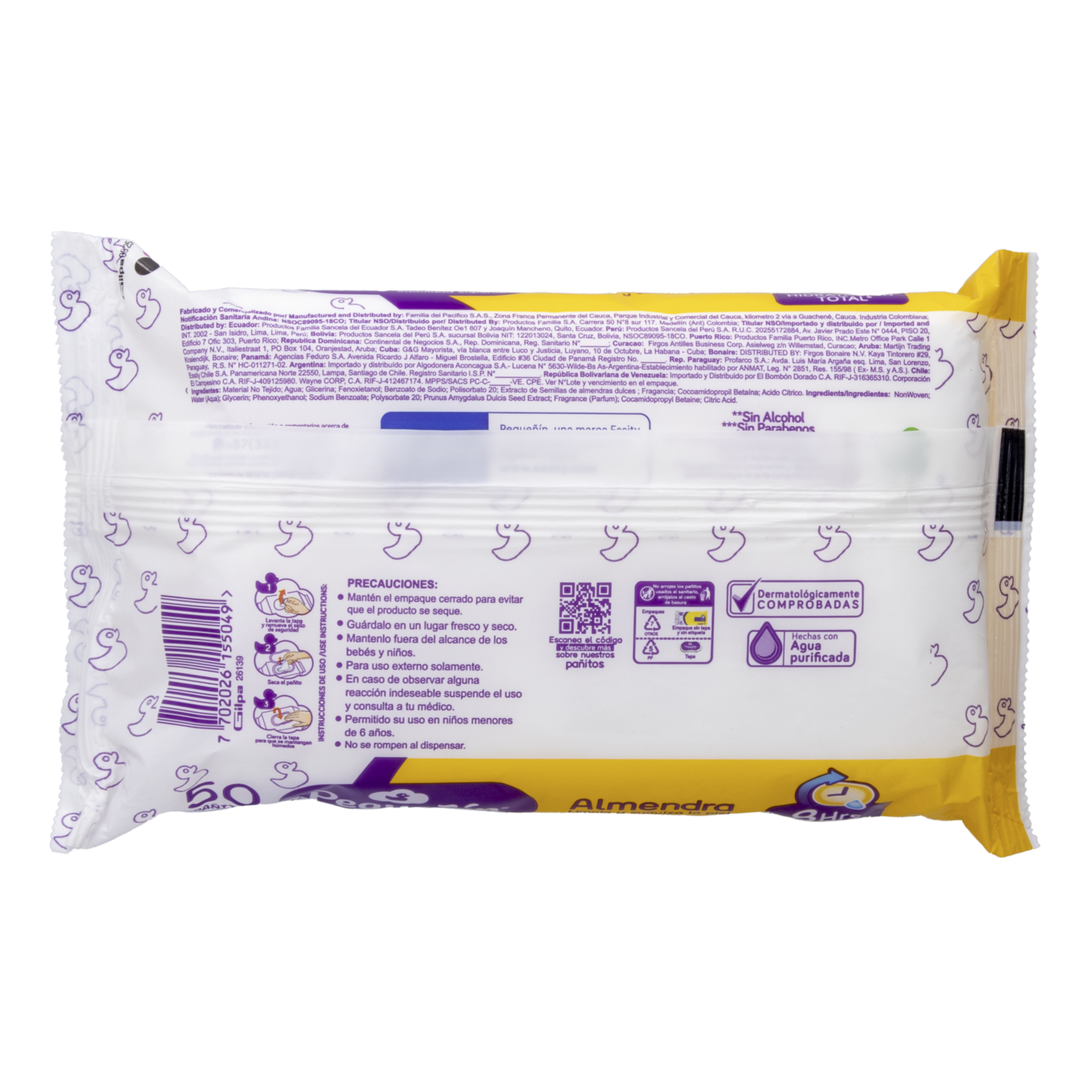 Pañitos Húmedos Para Bebé Almendra PEQUEÑÍN X 50 Uds