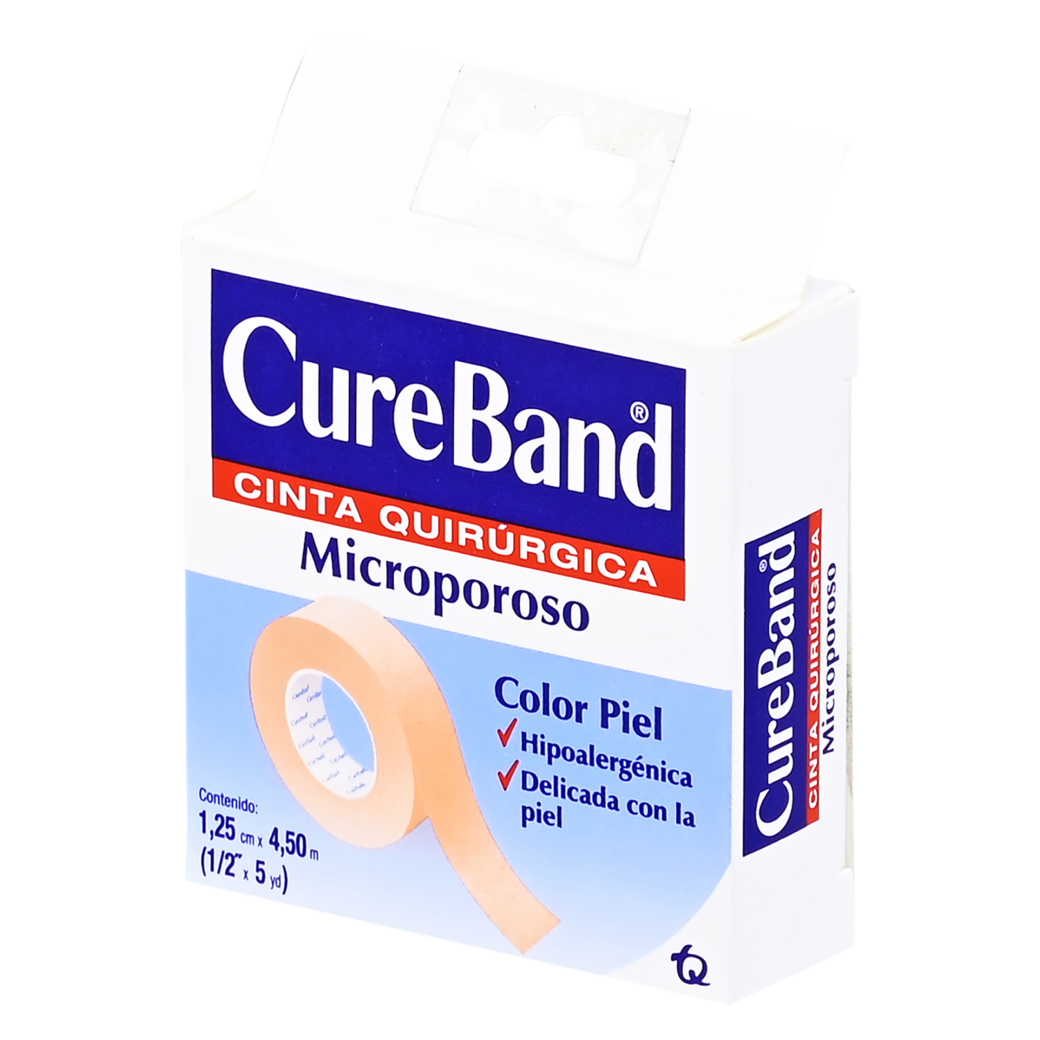Cinta Quirúrgica Microporosa Color Piel CUREBAND 1,25 Cm X 4,50 M