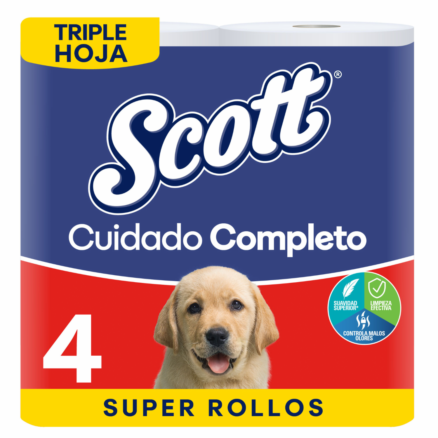 Papel Higiénico Cuidado Completo 3H SCOTT 4 Rollos