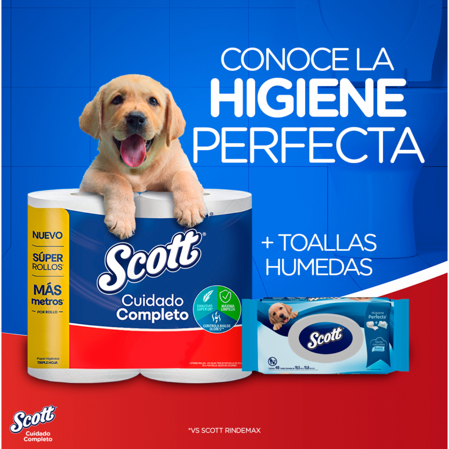 Papel Higiénico Cuidado Completo 3H SCOTT 4 Rollos