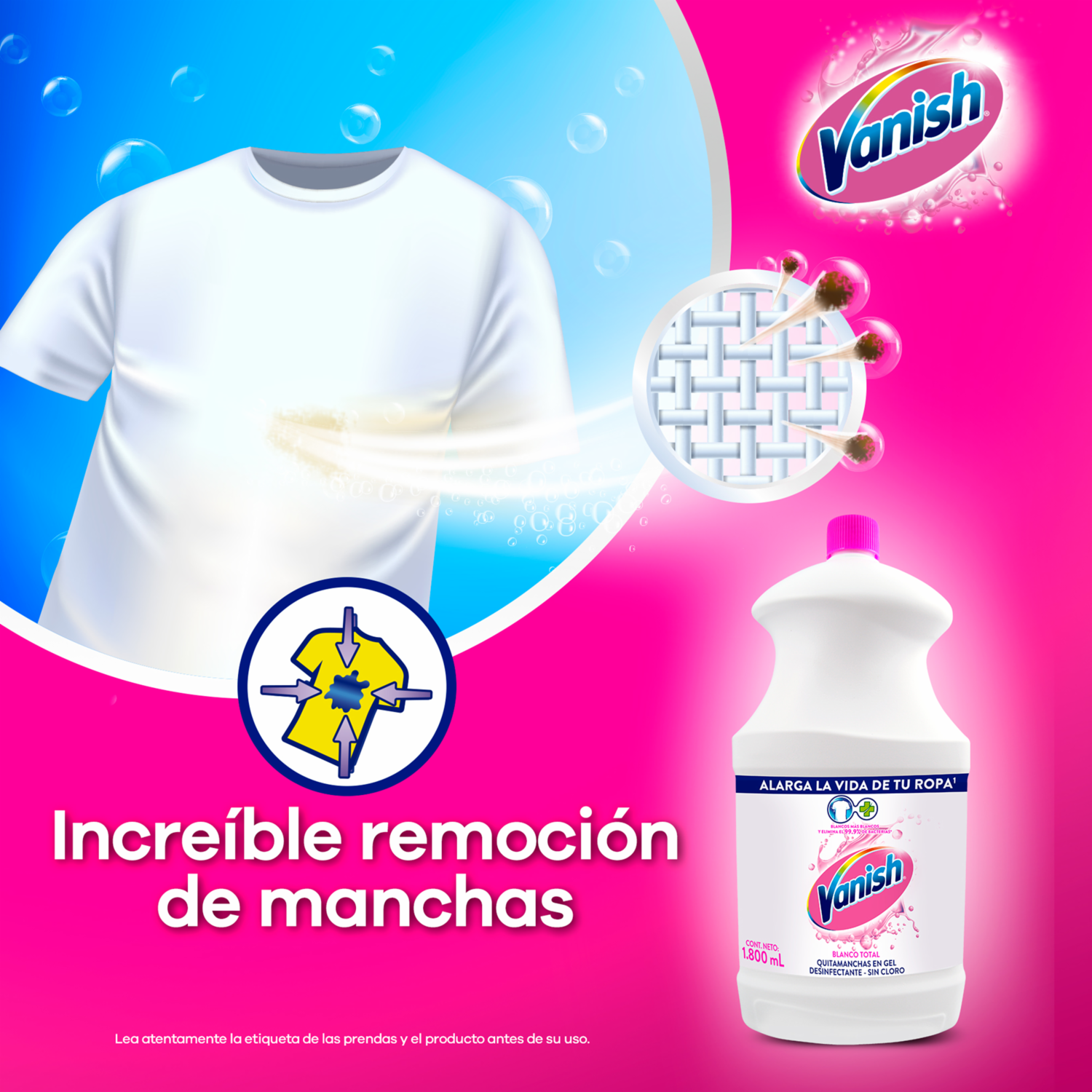 Quitamanchas Blanco Líquido Doy Pack VANISH 450 Ml