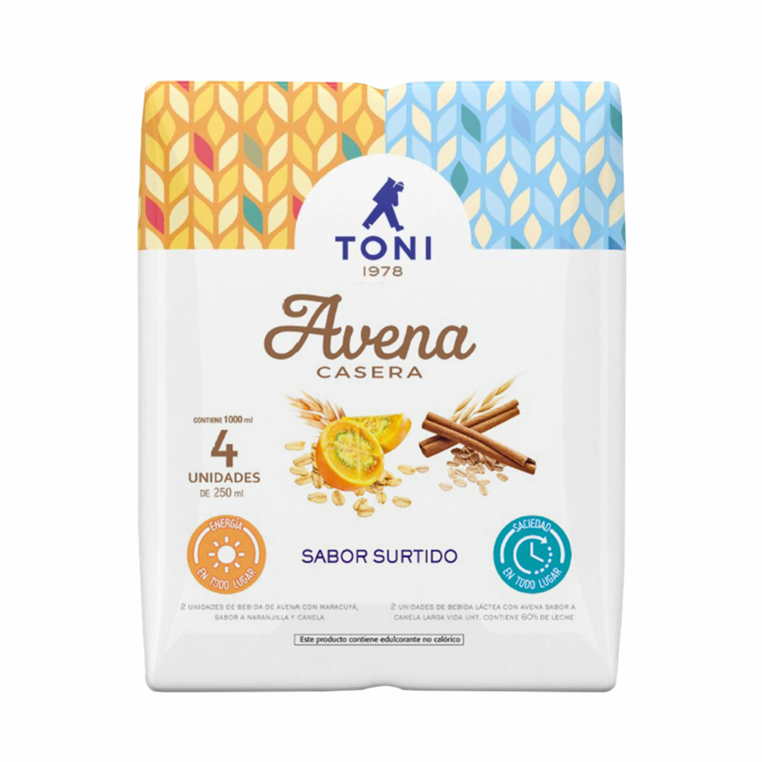 Bebida De Avena Sabores Surtidos TONI 4 x 250 Ml