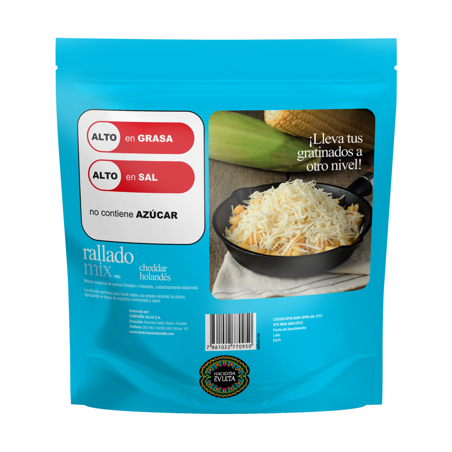 Queso Maduro Mix Rallado HACIENDA ZULETA 300 G
