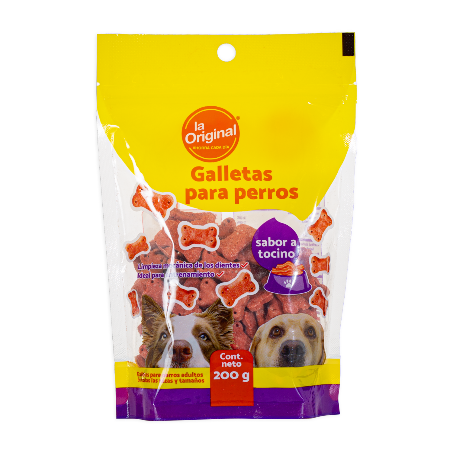 Galletas Para Perros Adultos Toda Raza Y Edad Sabor A Tocino LA ORIGINAL 200 G