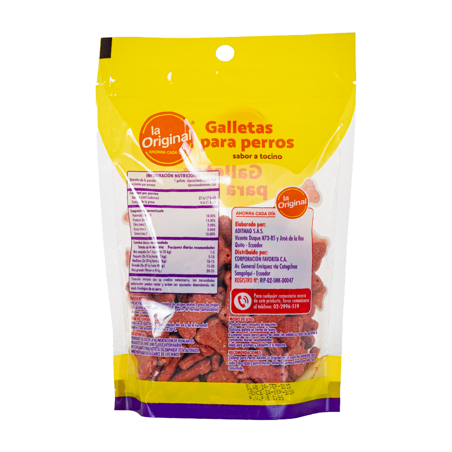 Galletas Para Perros Adultos Toda Raza Y Edad Sabor A Tocino LA ORIGINAL 200 G