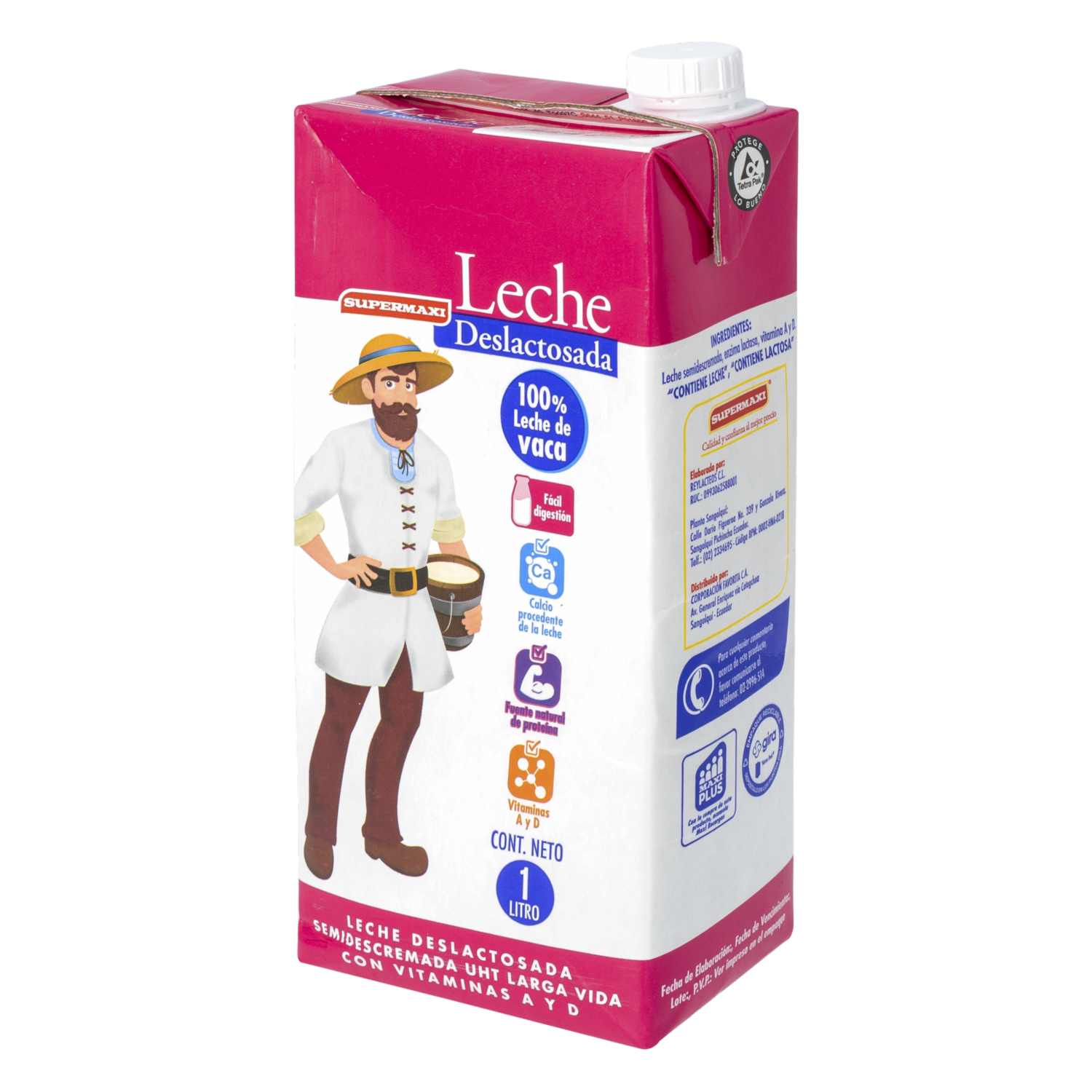 Leche Deslactosada Tetrapack SUPERMAXI 1000 Ml
