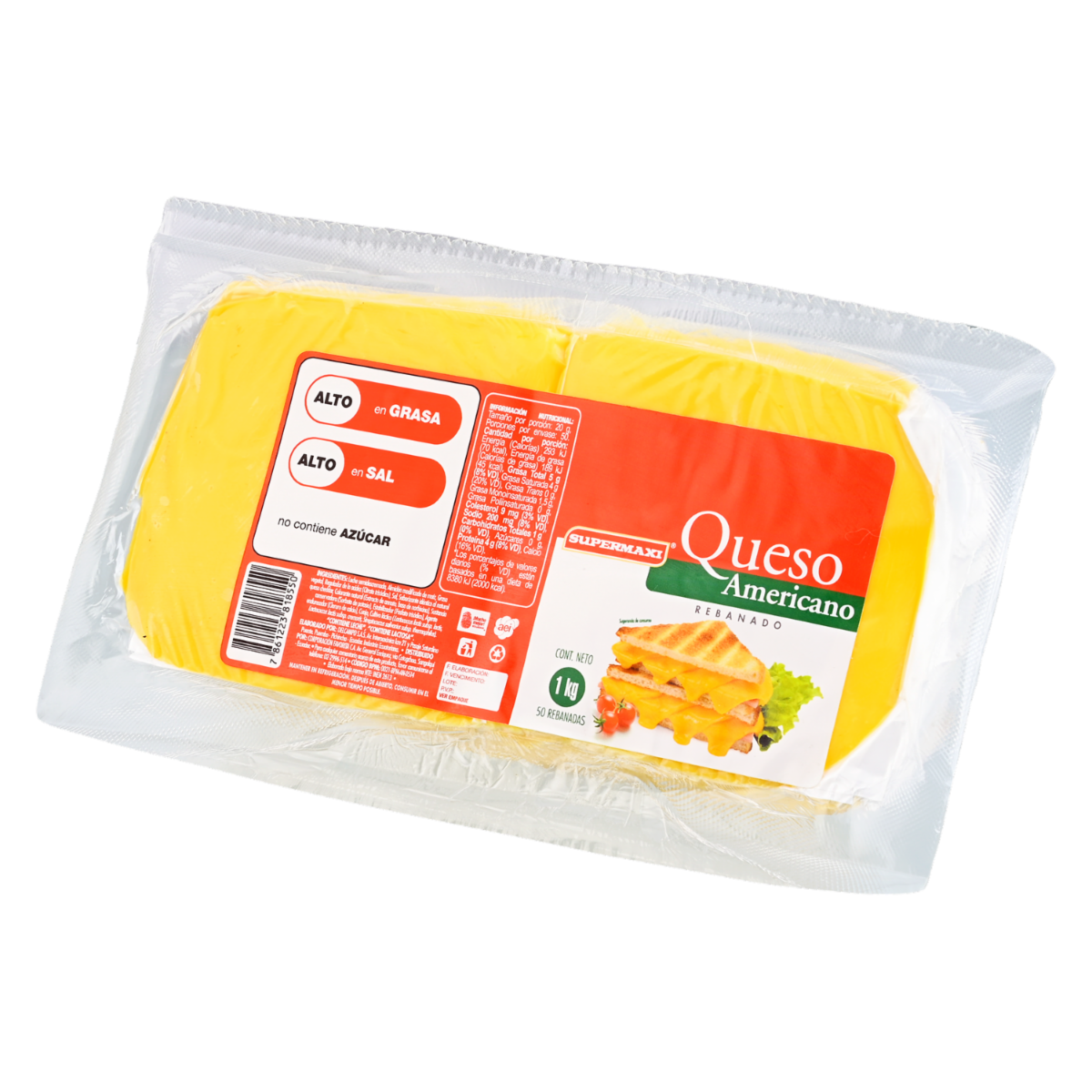 Queso Americano Rebanado SUPERMAXI 1000 G