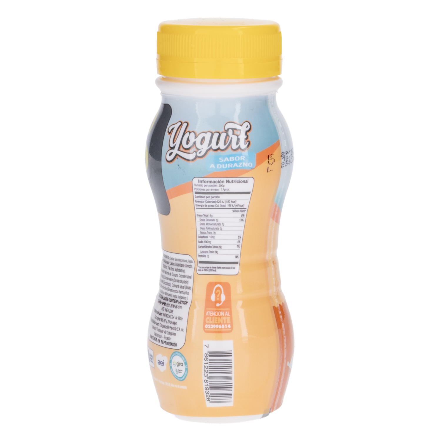 Yogurt Sabor Durazno Botella EL ARTESANAL 200 G