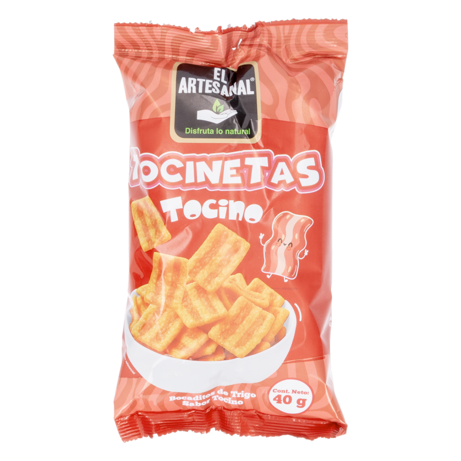 Tocinetas Bocaditos De Trigo Sabor Tocino EL ARTESANAL 40 G