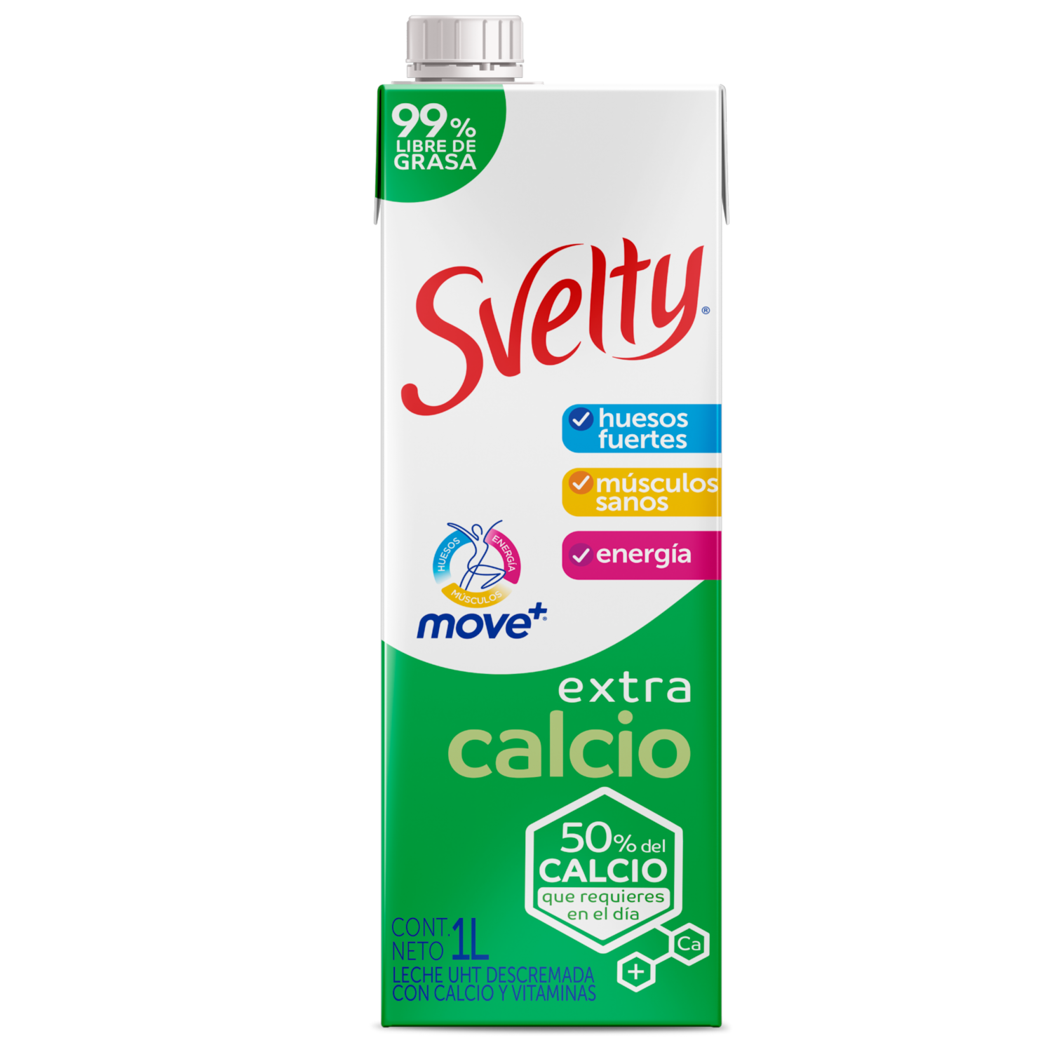 Leche Descremada Move Extra Calcio SVELTY 1000 Ml