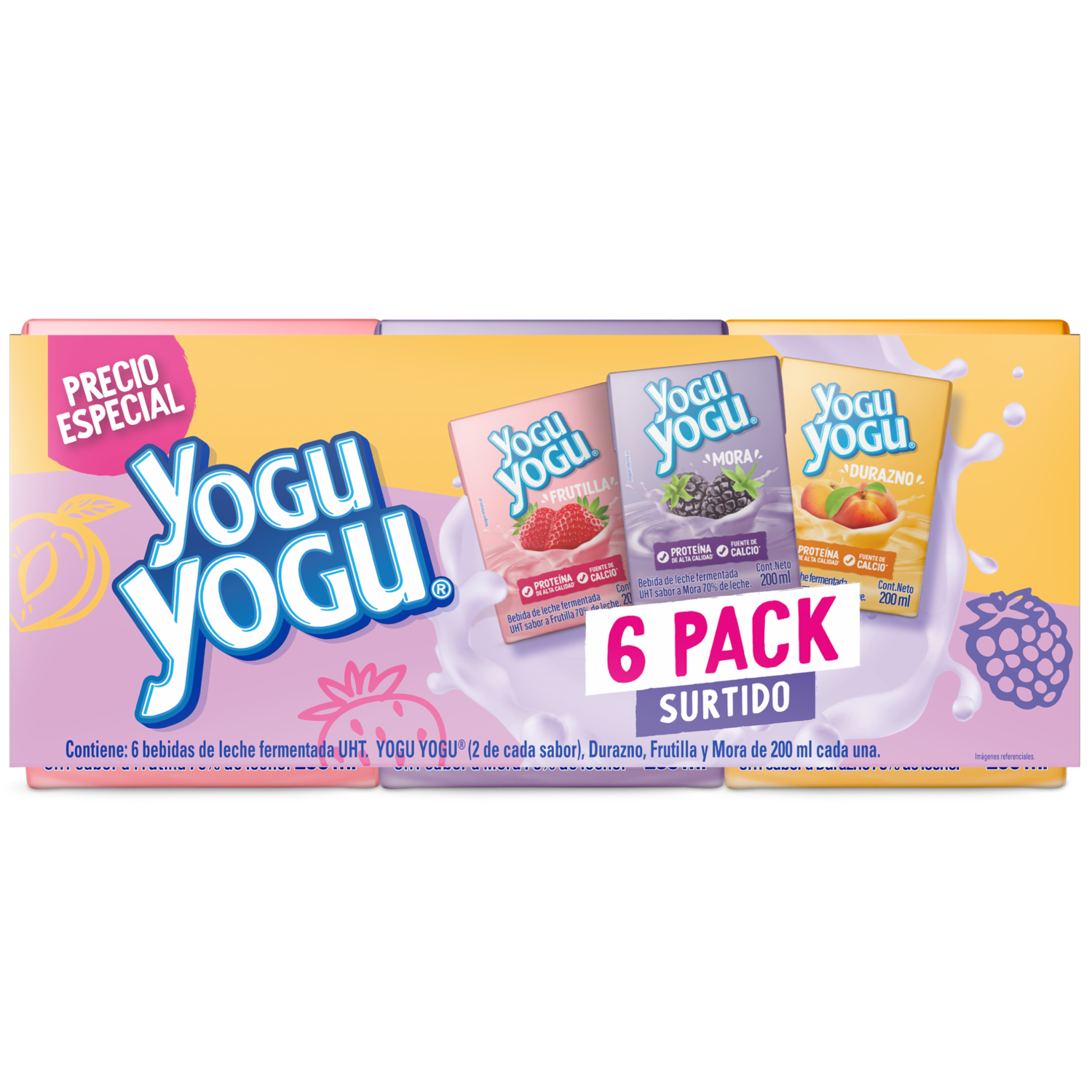 Bebida De Yogurt Sabores Surtidos YOGU YOGU 6X200 Ml