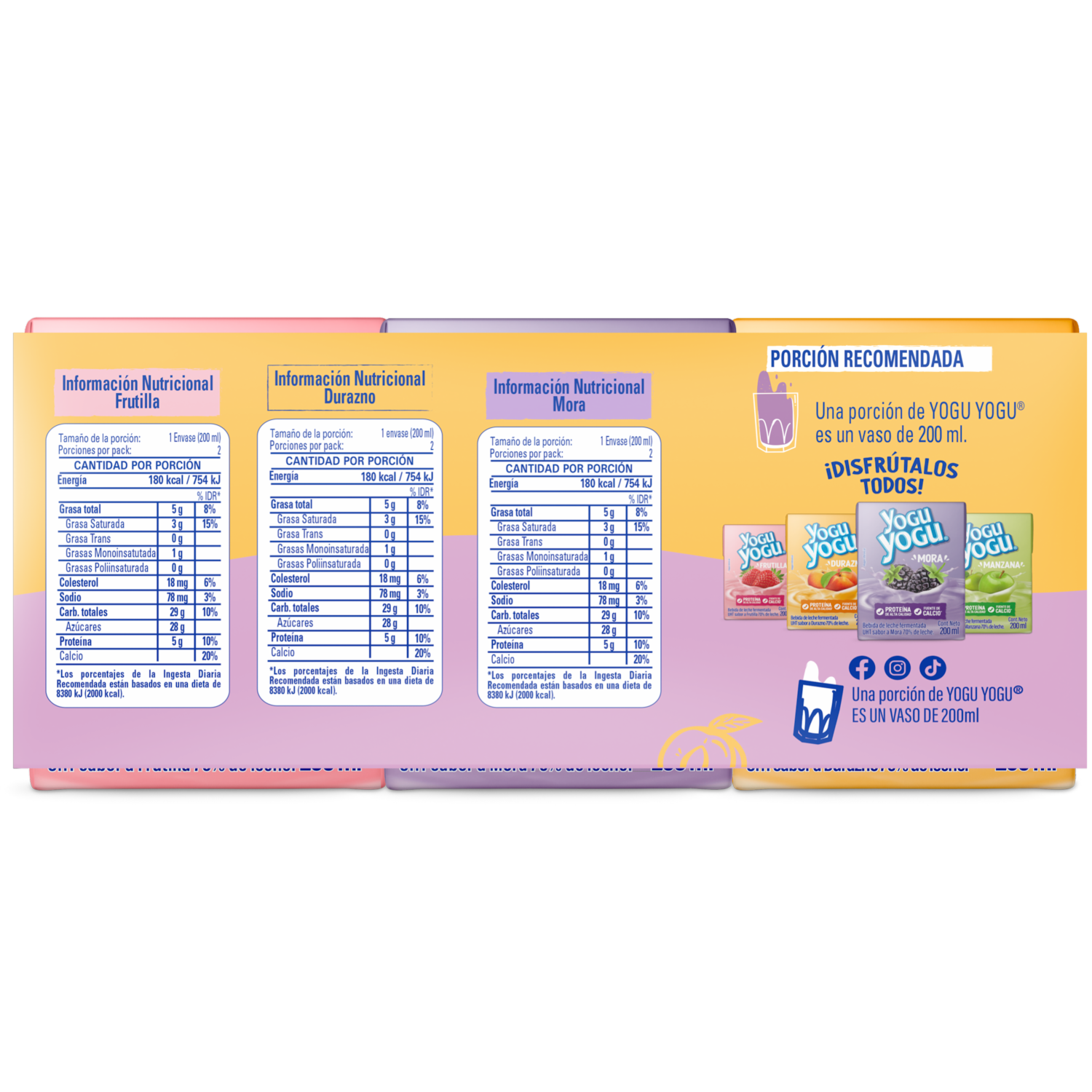 Bebida De Yogurt Sabores Surtidos YOGU YOGU 6X200 Ml