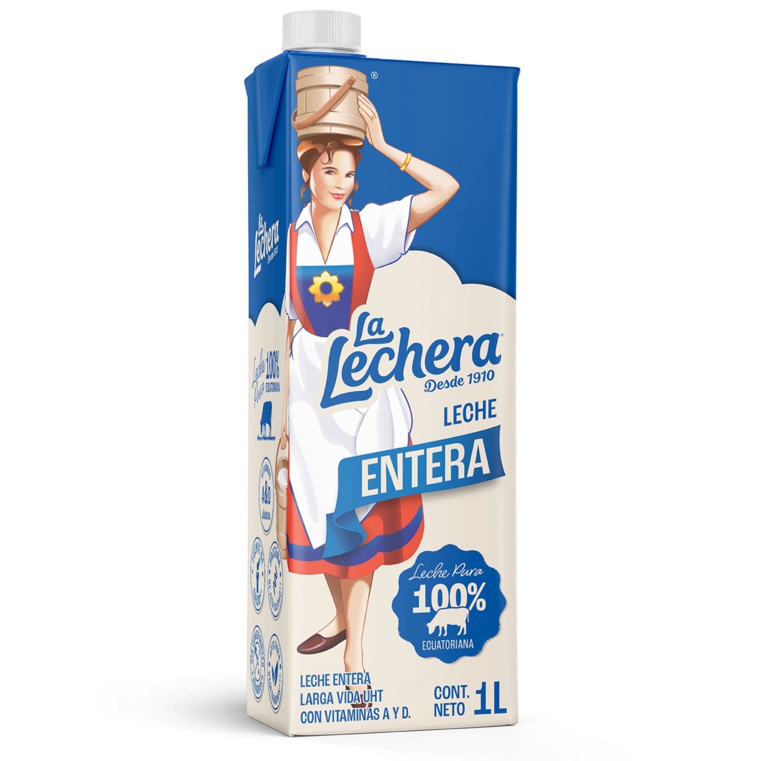 Leche Entera Larga Vida UHT LA LECHERA 1000 Ml