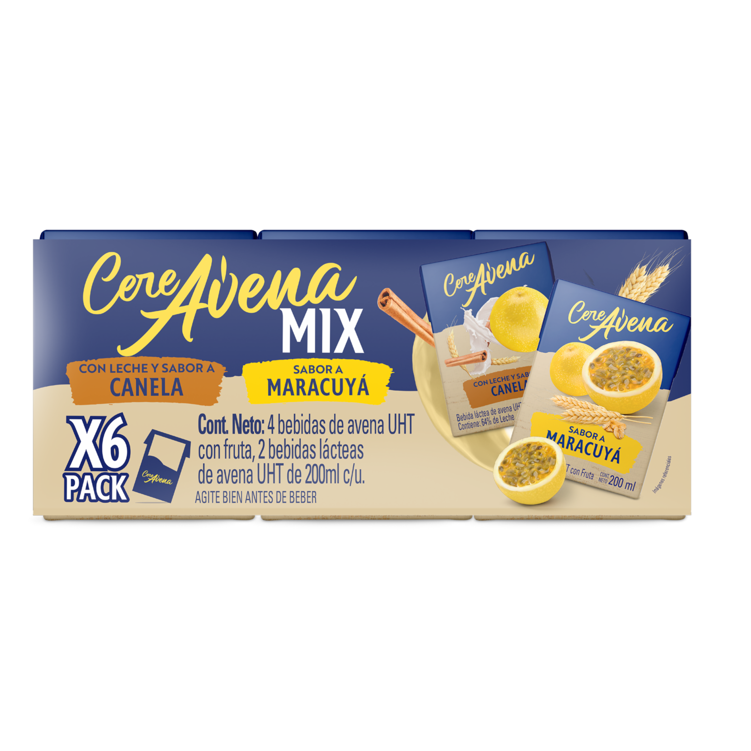 Bebida De Avena Sabores Surtidos CEREAVENA 6X200 Ml
