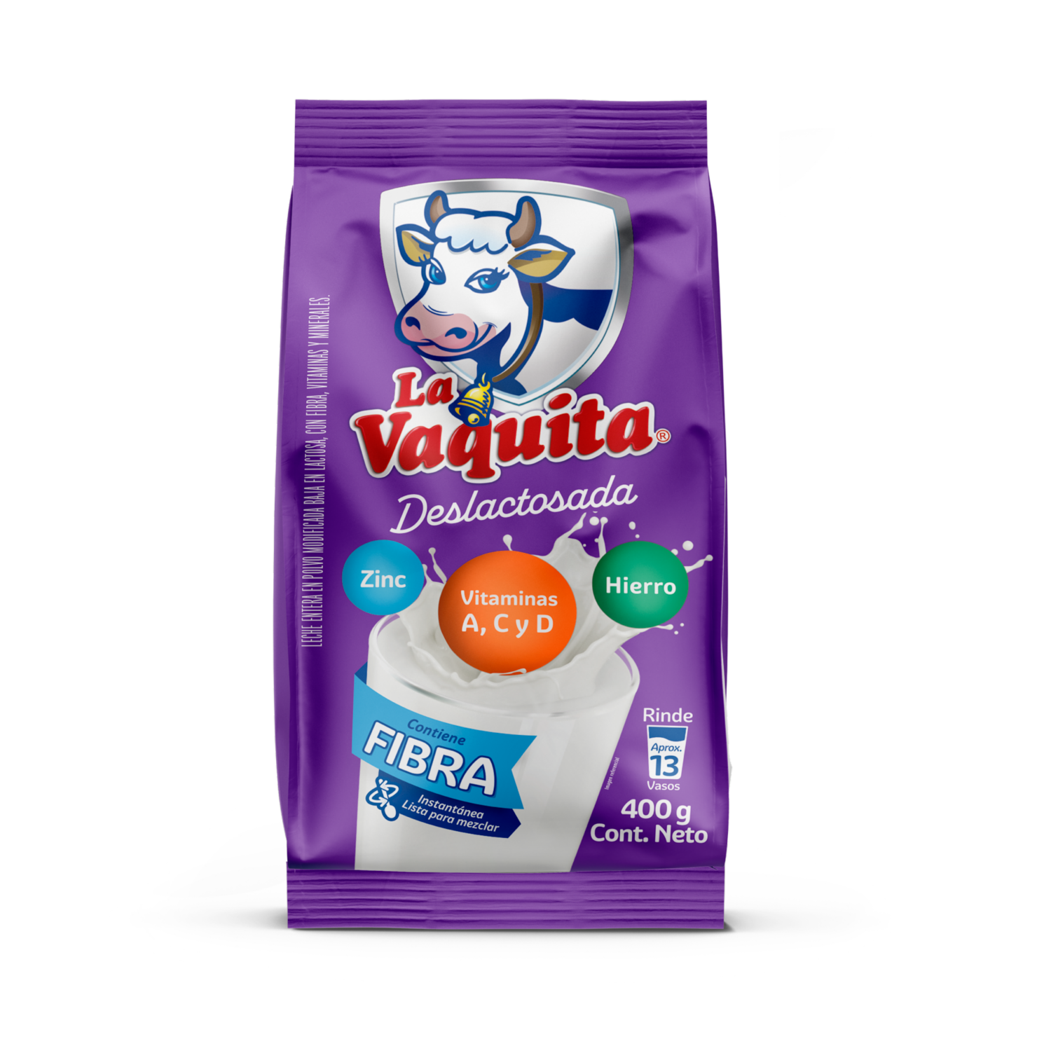 Leche En Polvo Deslactosada LA VAQUITA 400 G