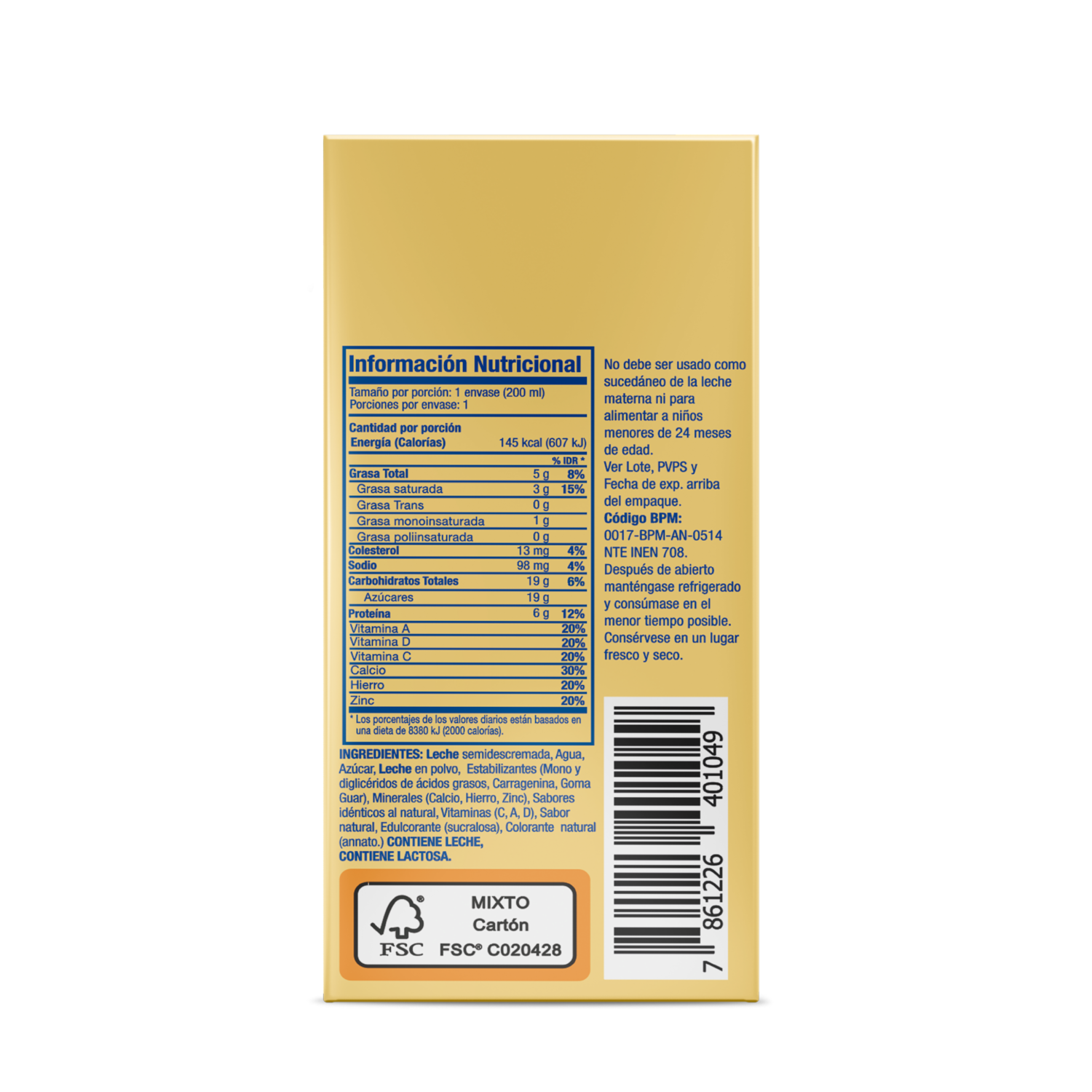 Leche Saborizada Vainilla LA VAQUITA 200 Ml