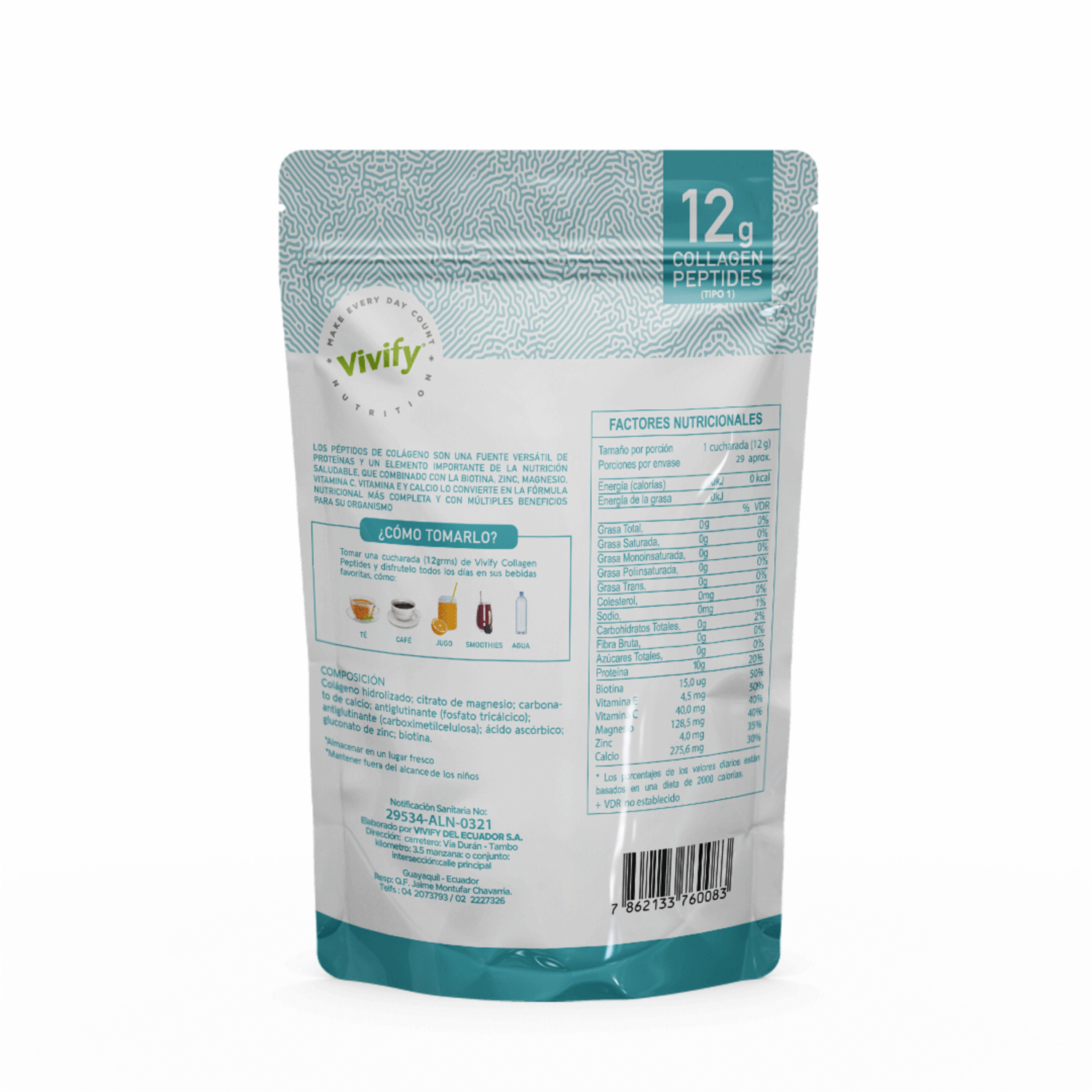 Suplemento Nutricional Sabor Capuccino COLLAGEN PEPTIDES 350 G