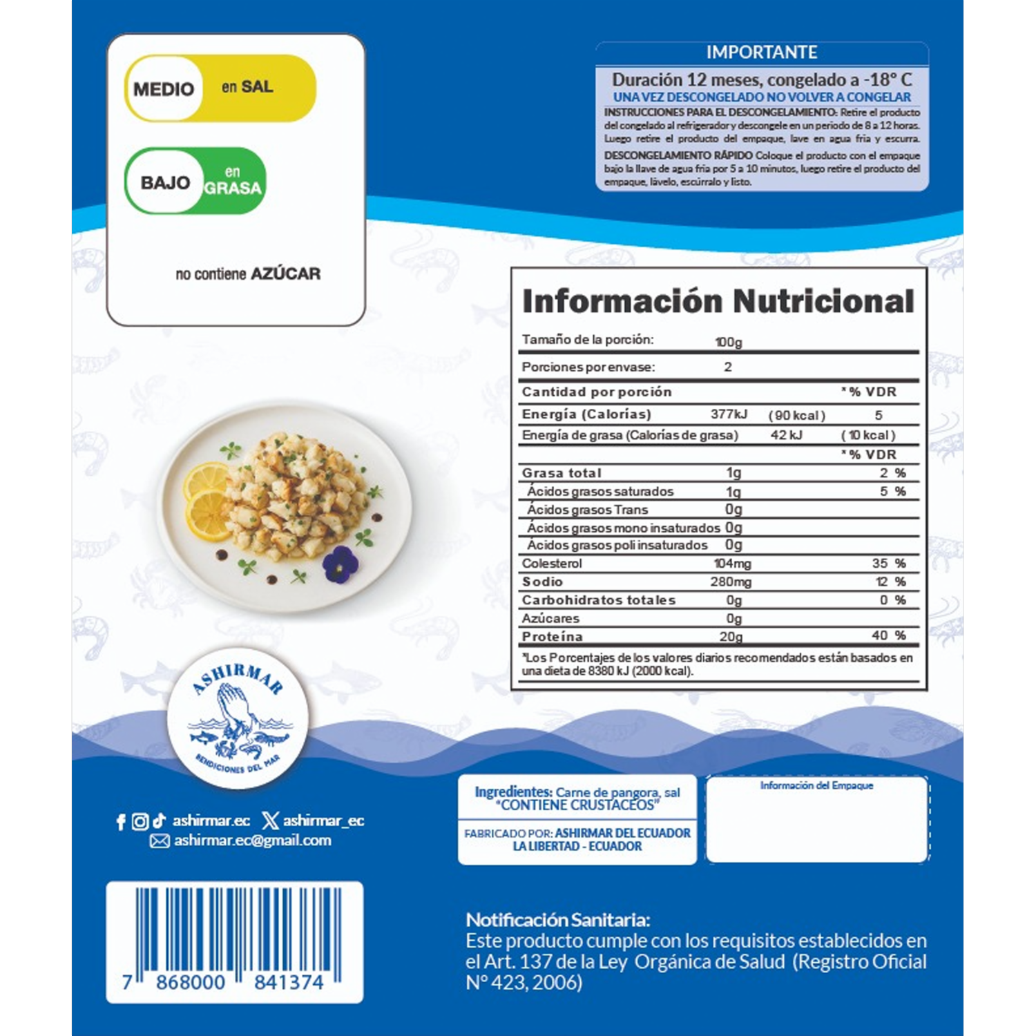 Carne De Pangora Congelada ASHIRMAR 250 G