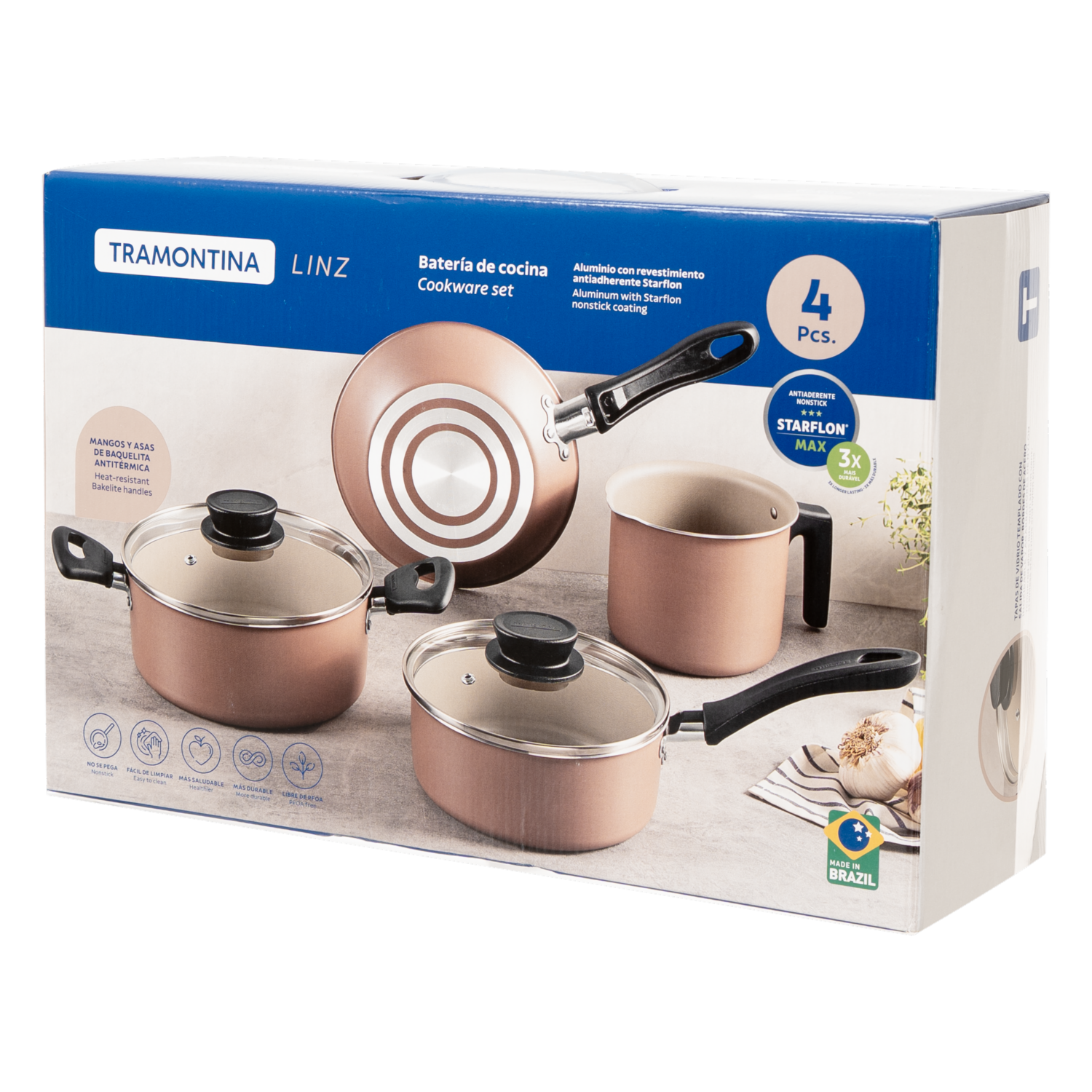 Set De Ollas Linz Mocacino TRAMONTINA 4 Piezas