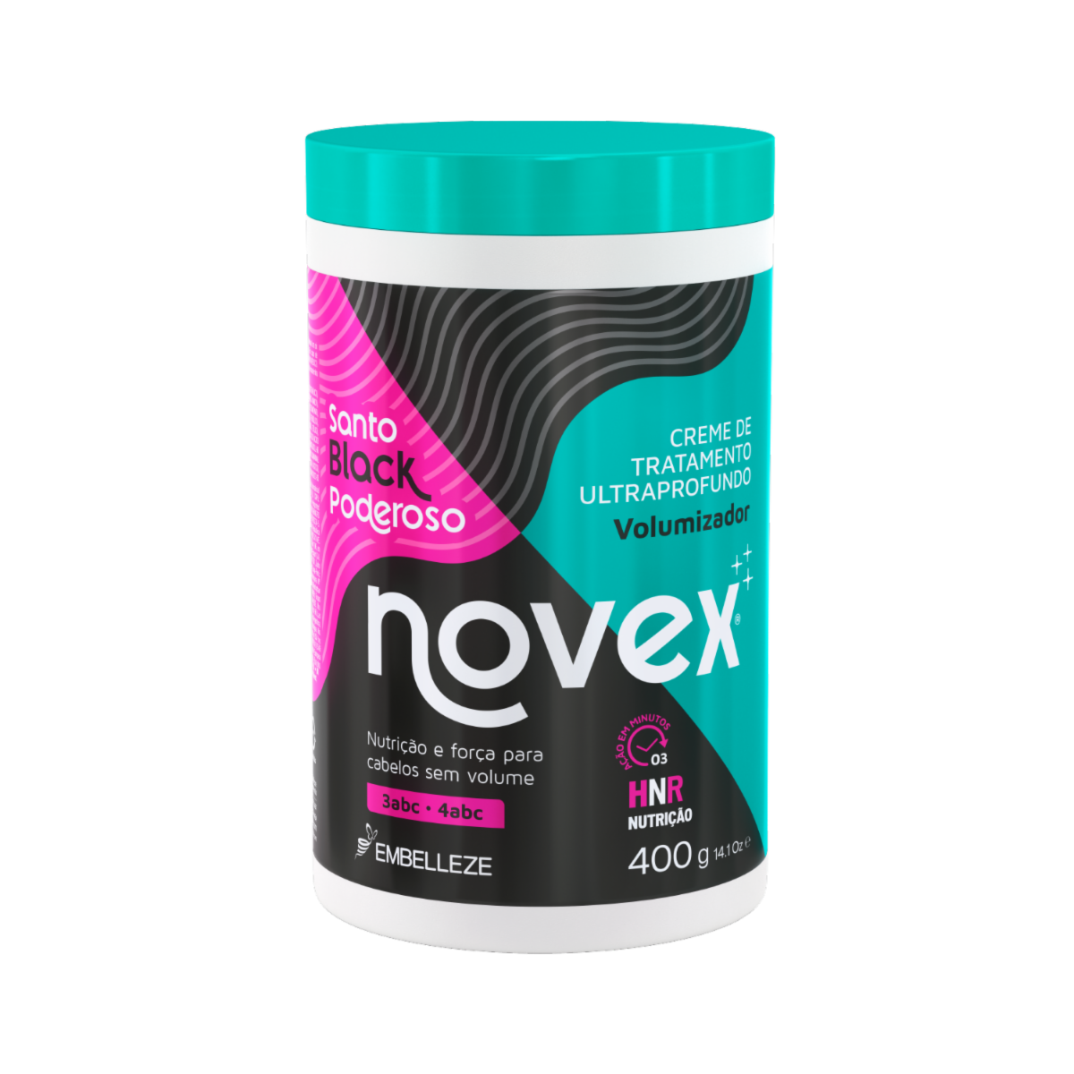 Tratamiento Capilar Voluminizador Ultra Profundo Santo Black Poderoso NOVEX 400 G